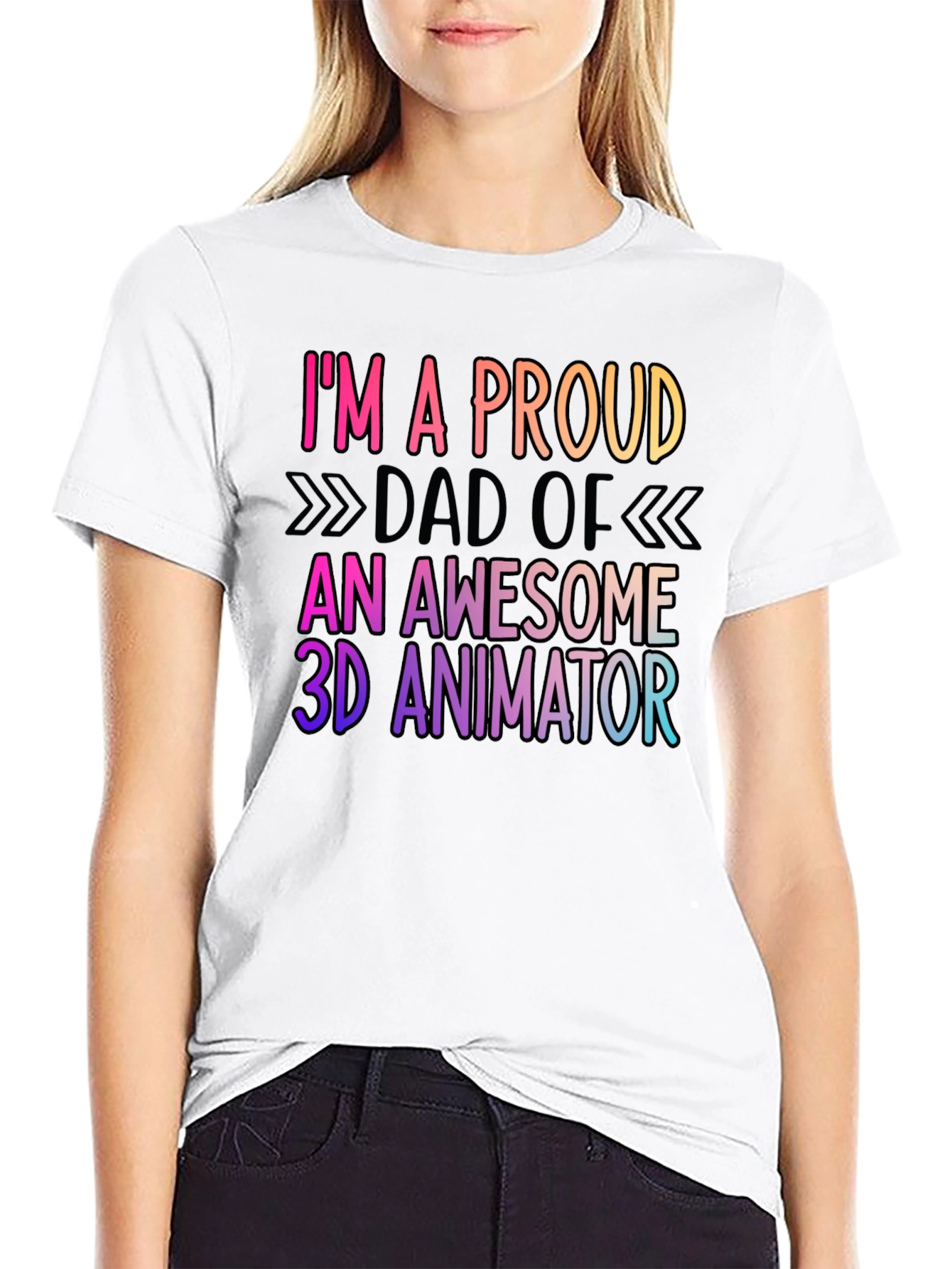 Proud Dad of 3D Animator Black T-Shirt