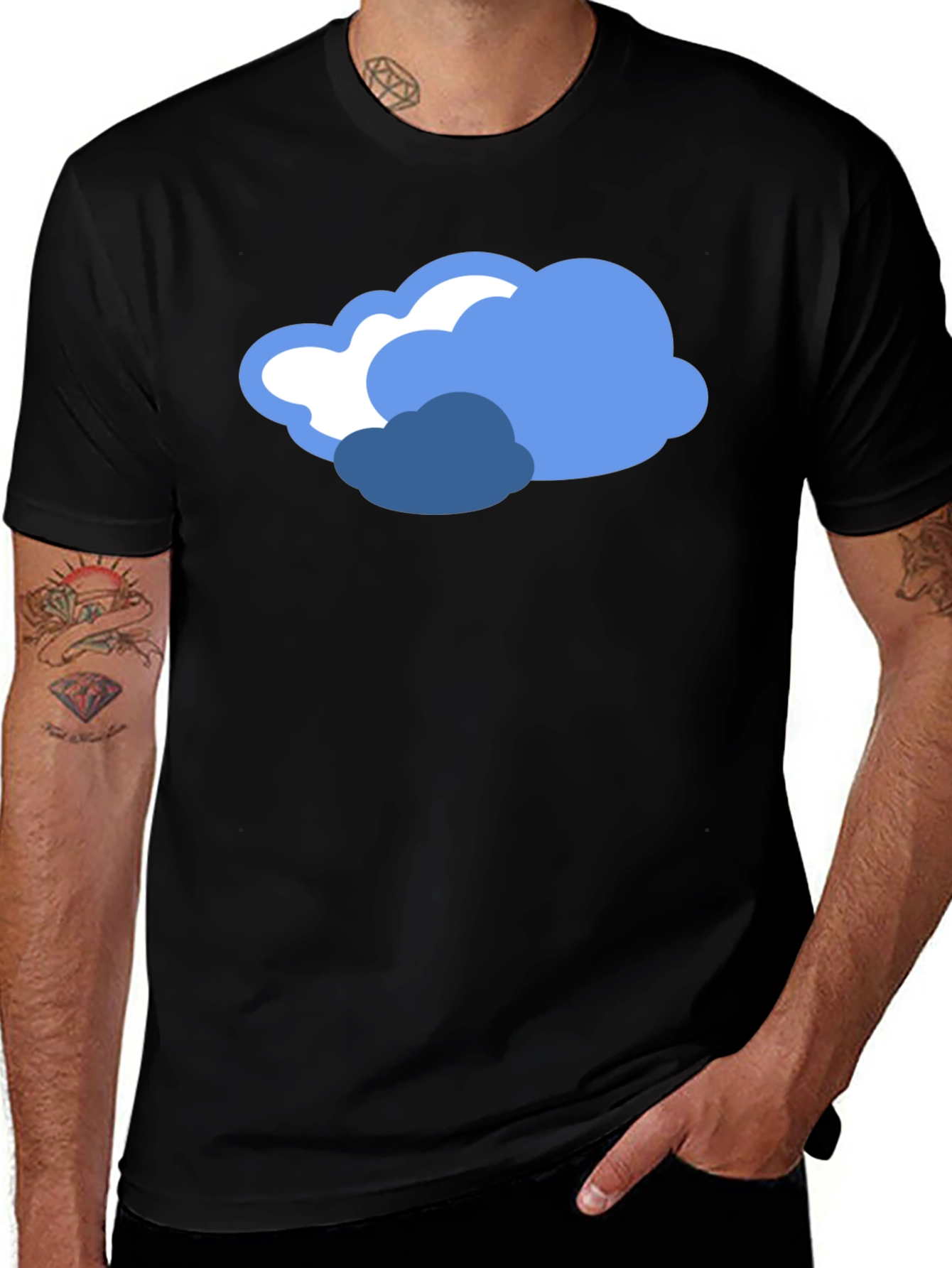 Cloud Graphic Black T-Shirt