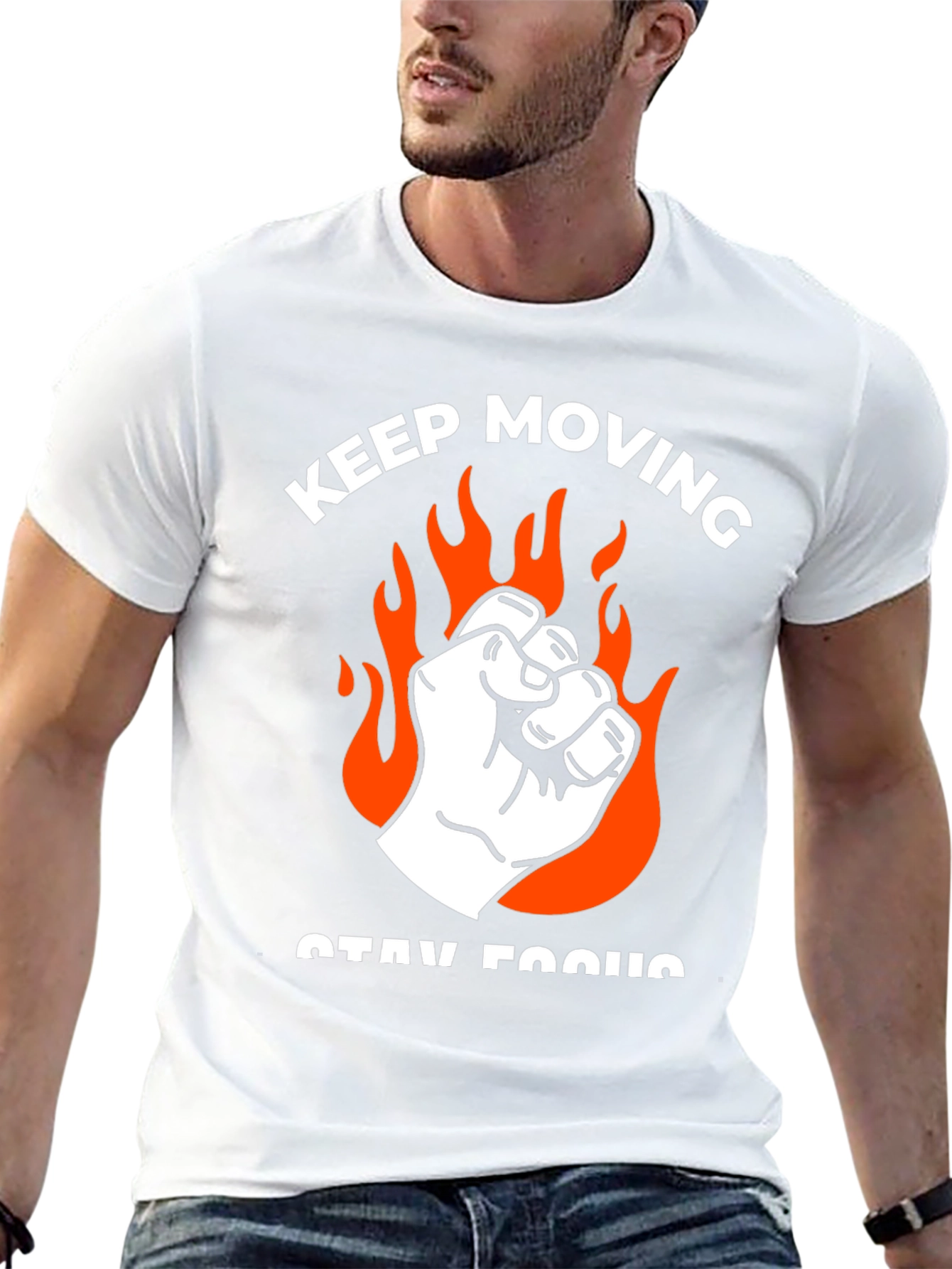 Keep Moving Graphic Tee - Black Cotton T-Shirt