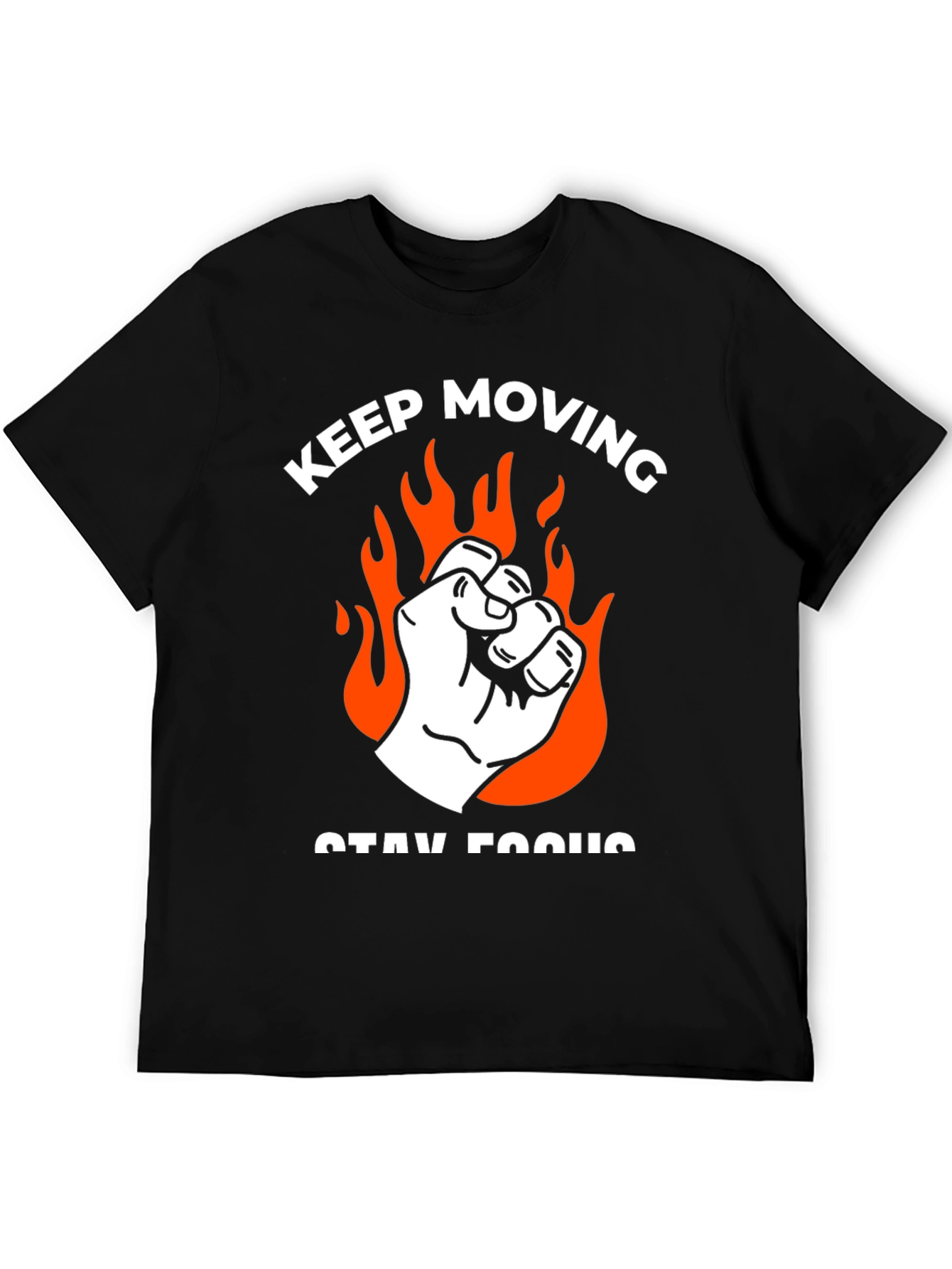 Keep Moving Graphic Tee - Black Cotton T-Shirt