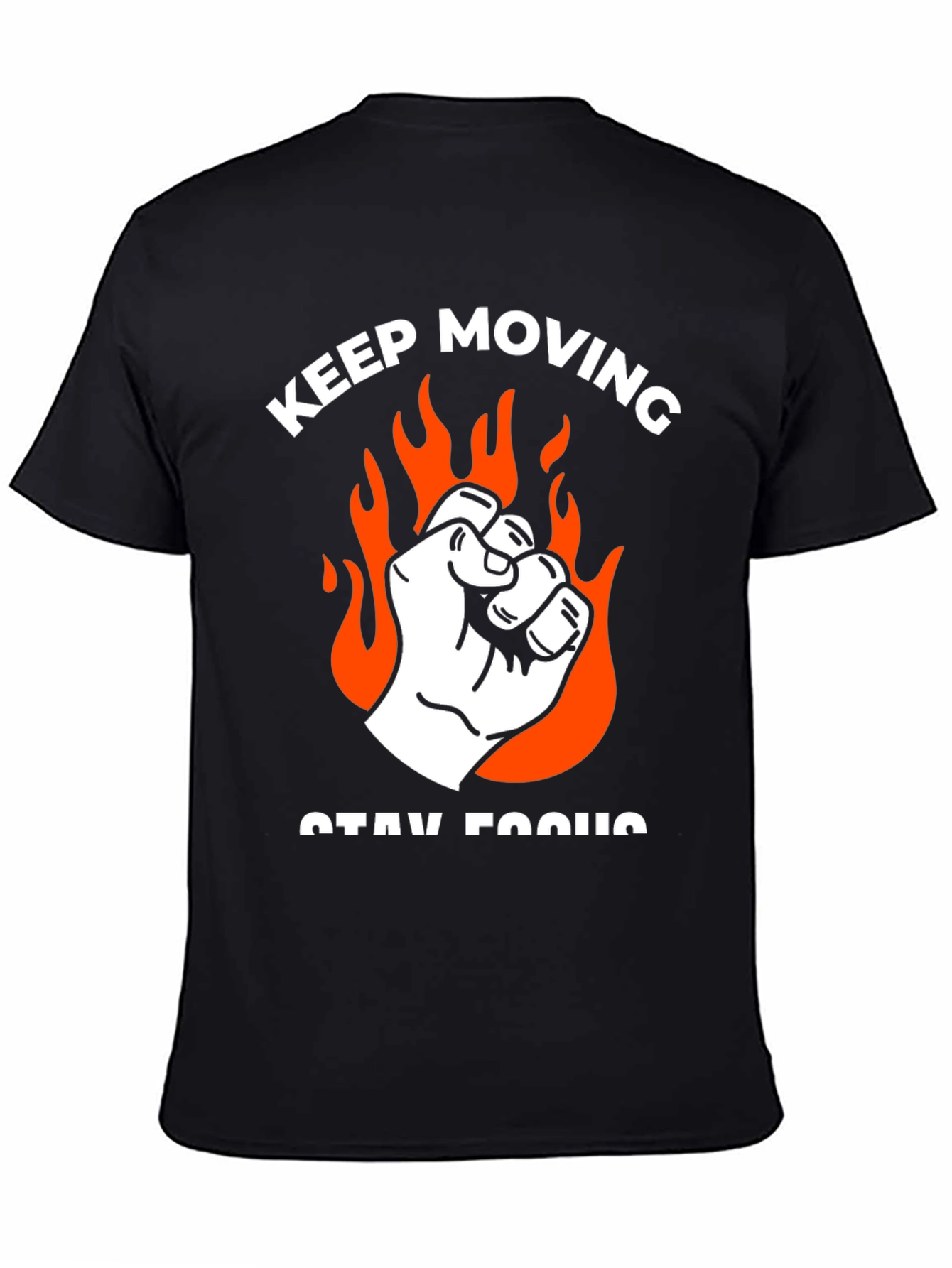 Keep Moving Graphic Tee - Black Cotton T-Shirt
