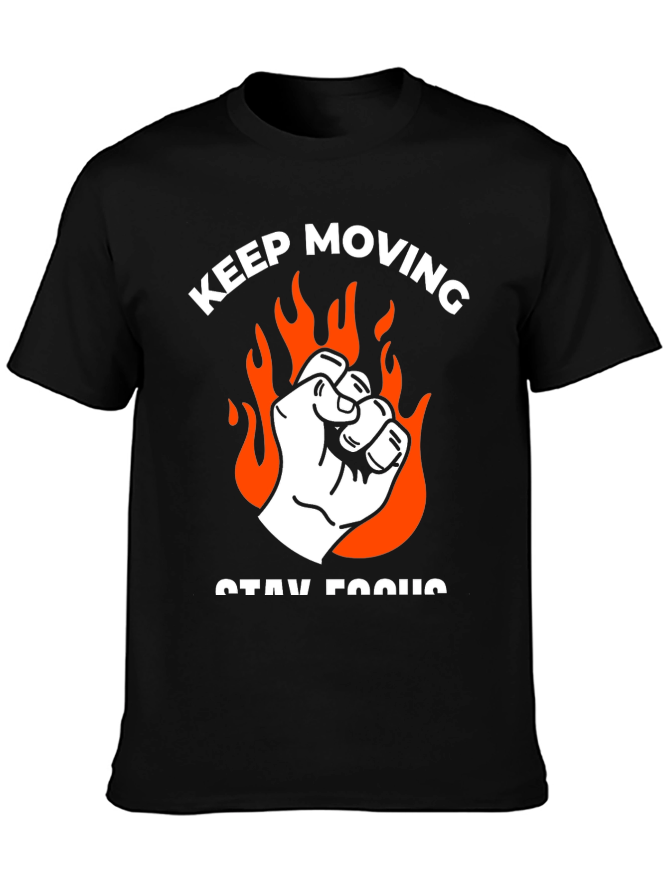 Keep Moving Graphic Tee - Black Cotton T-Shirt