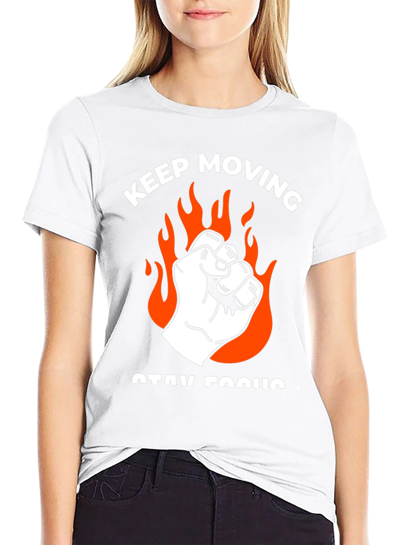 Keep Moving Graphic Tee - Black Cotton T-Shirt
