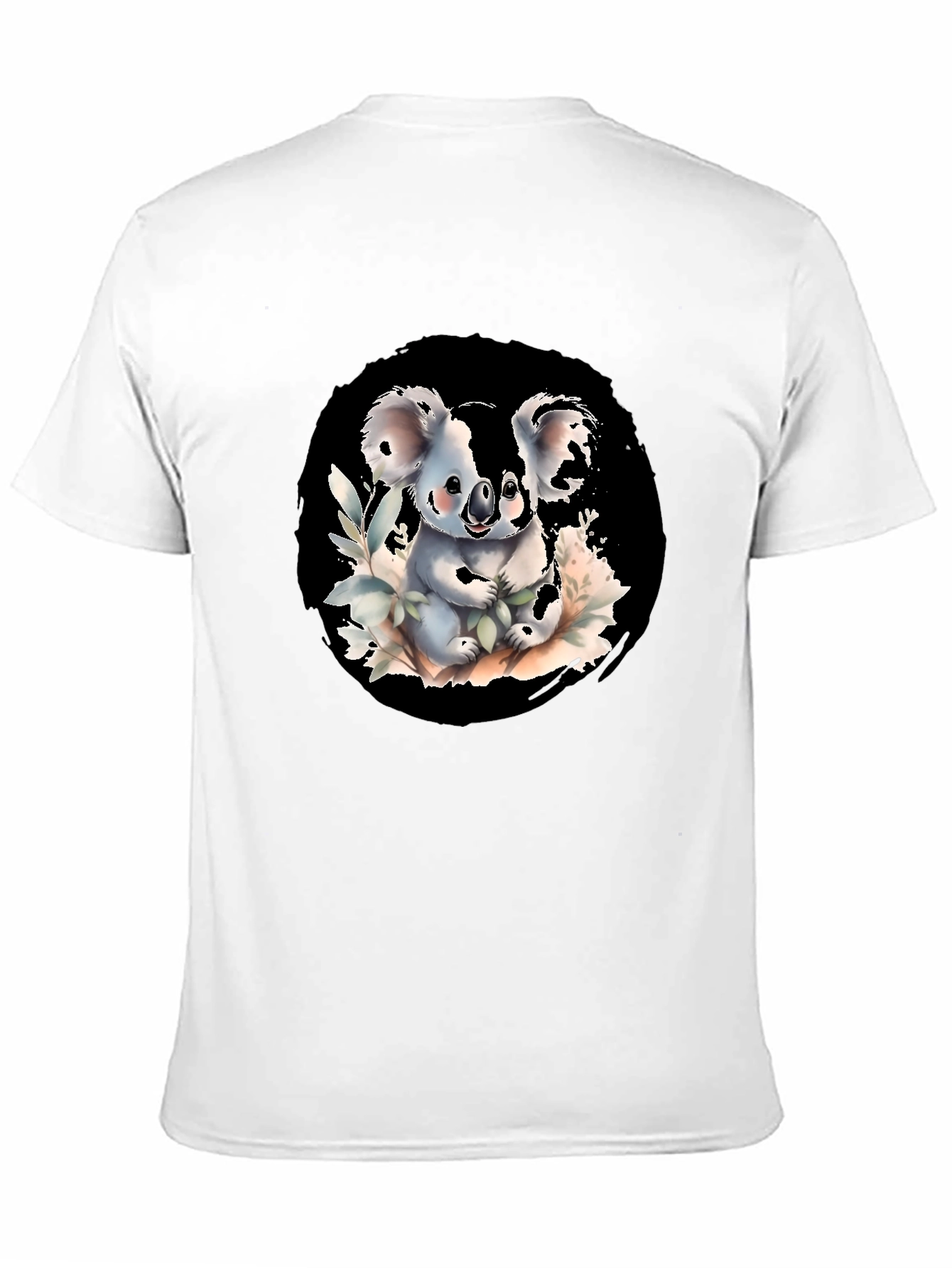 Cute Koala Graphic Tee - Black Cotton Blend Shirt