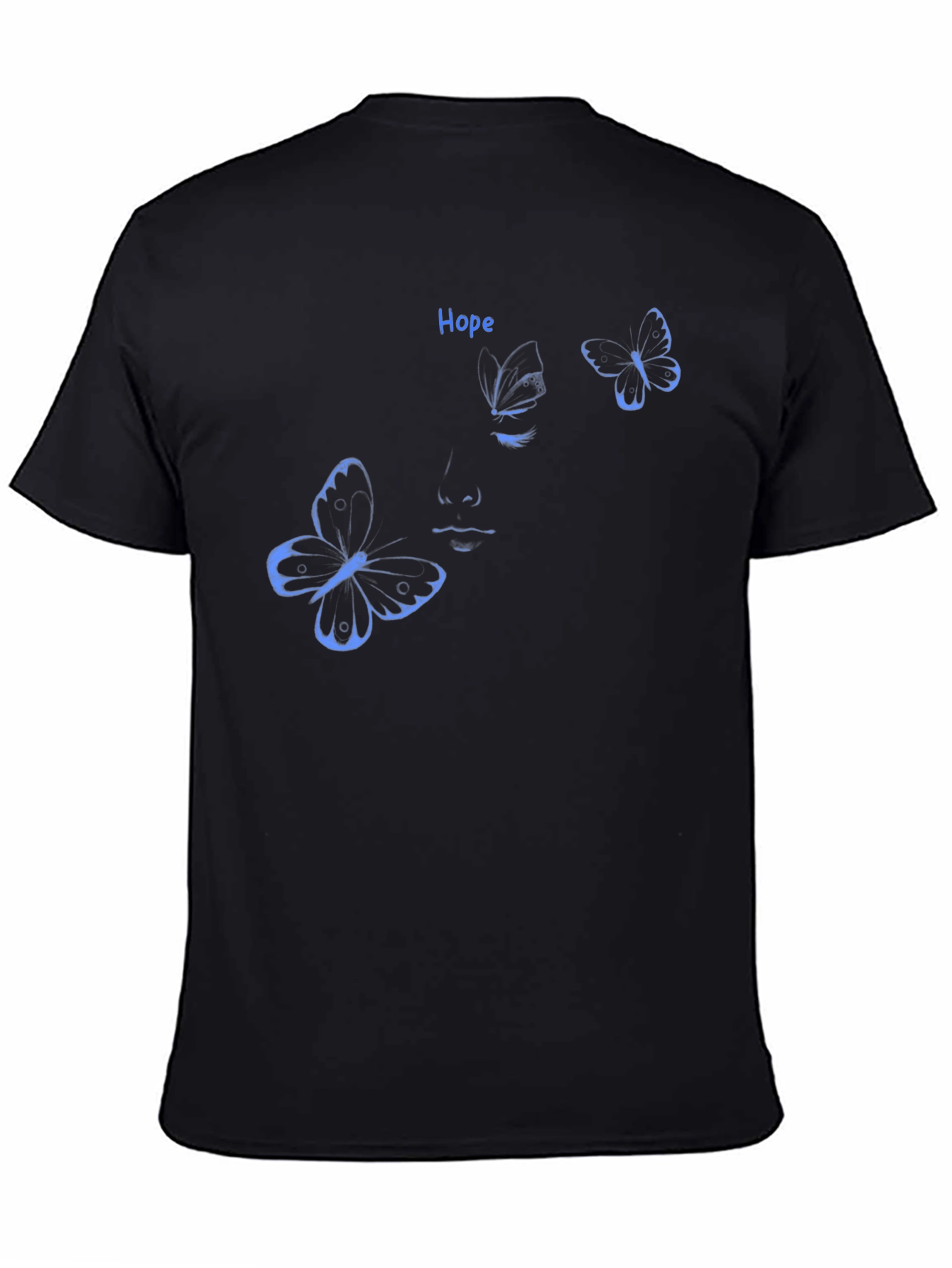 Hope Butterfly Graphic Black T-Shirt