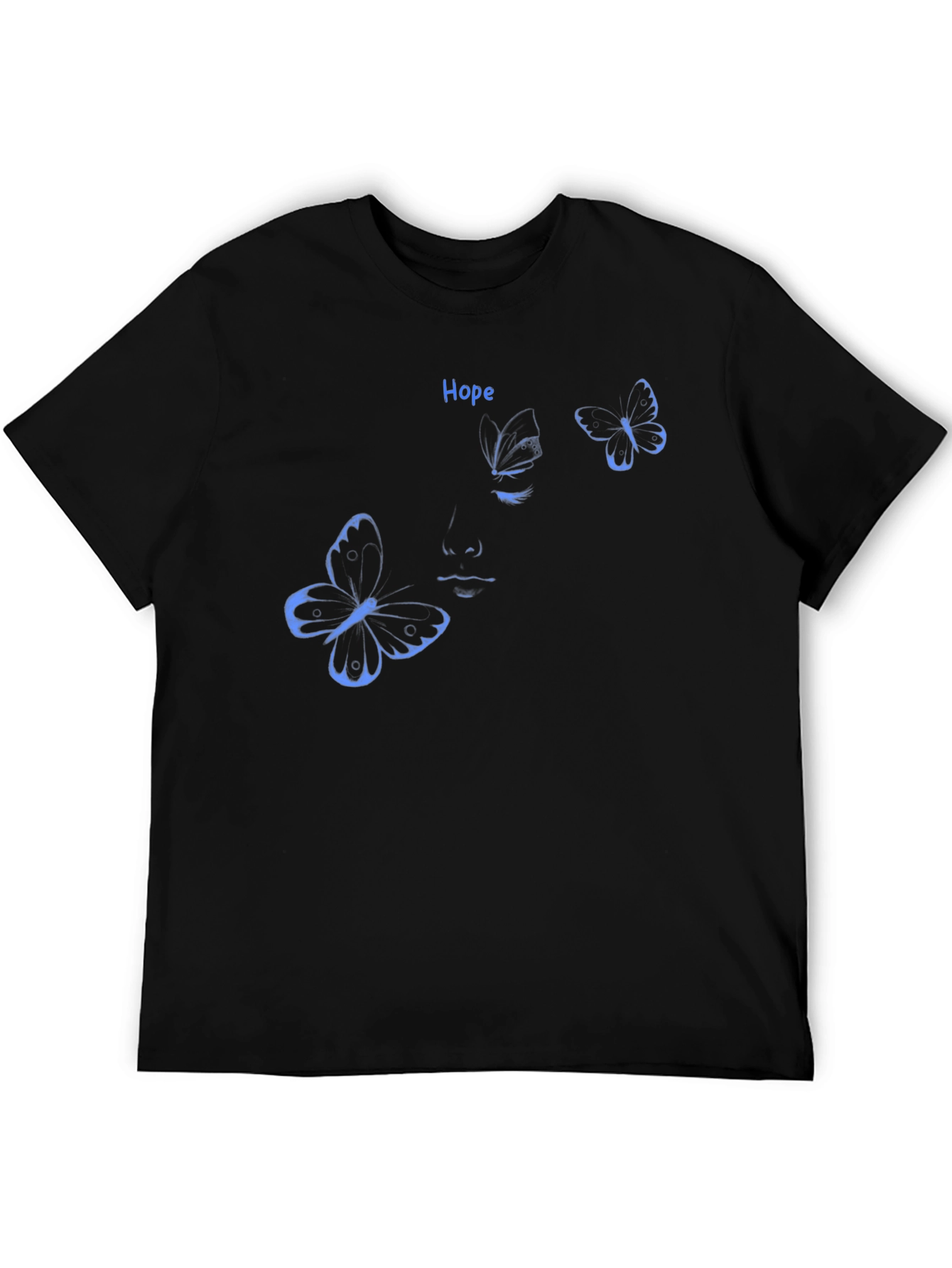 Hope Butterfly Graphic Black T-Shirt