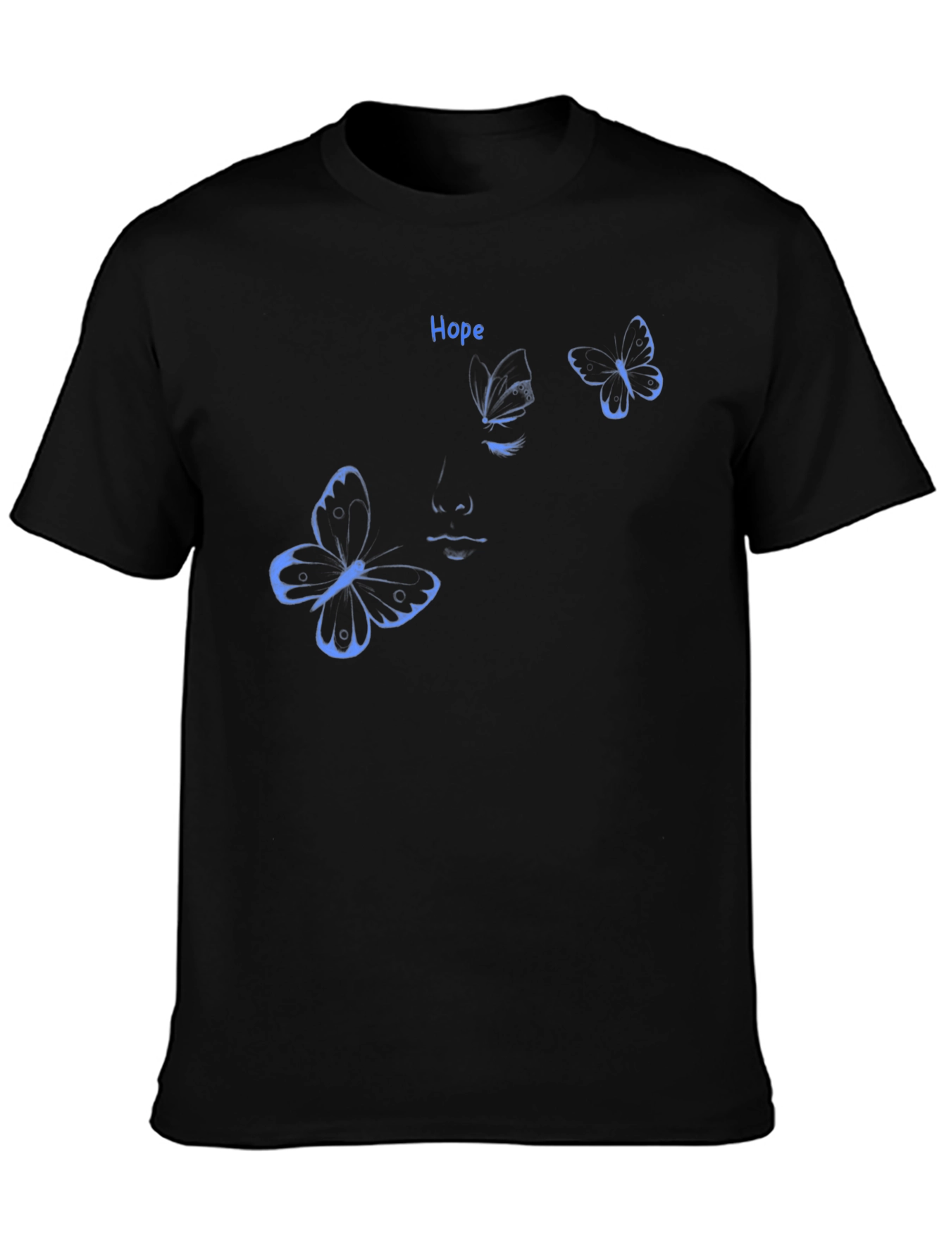 Hope Butterfly Graphic Black T-Shirt