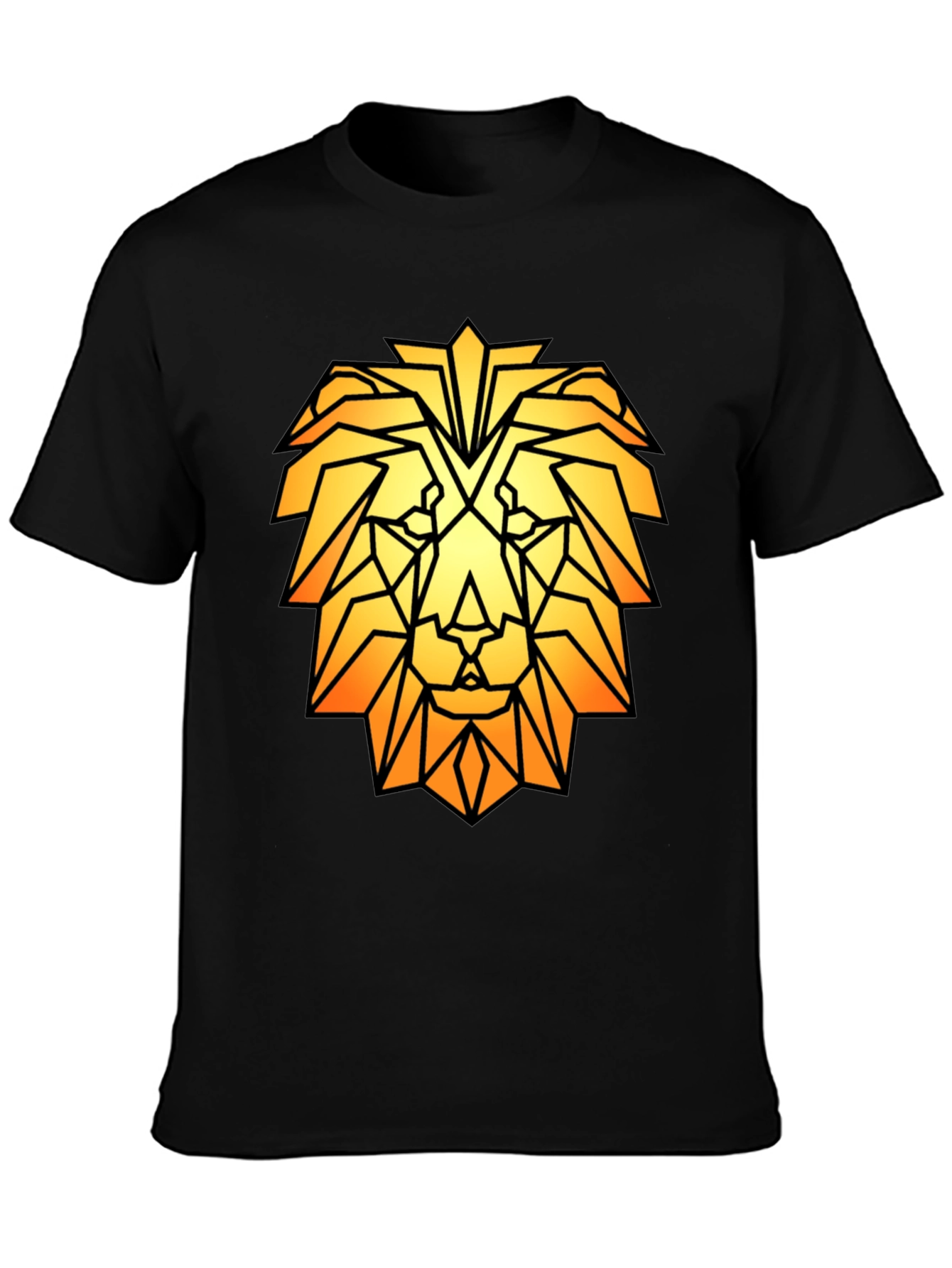 Geometric Lion Graphic Tee - Modern Style