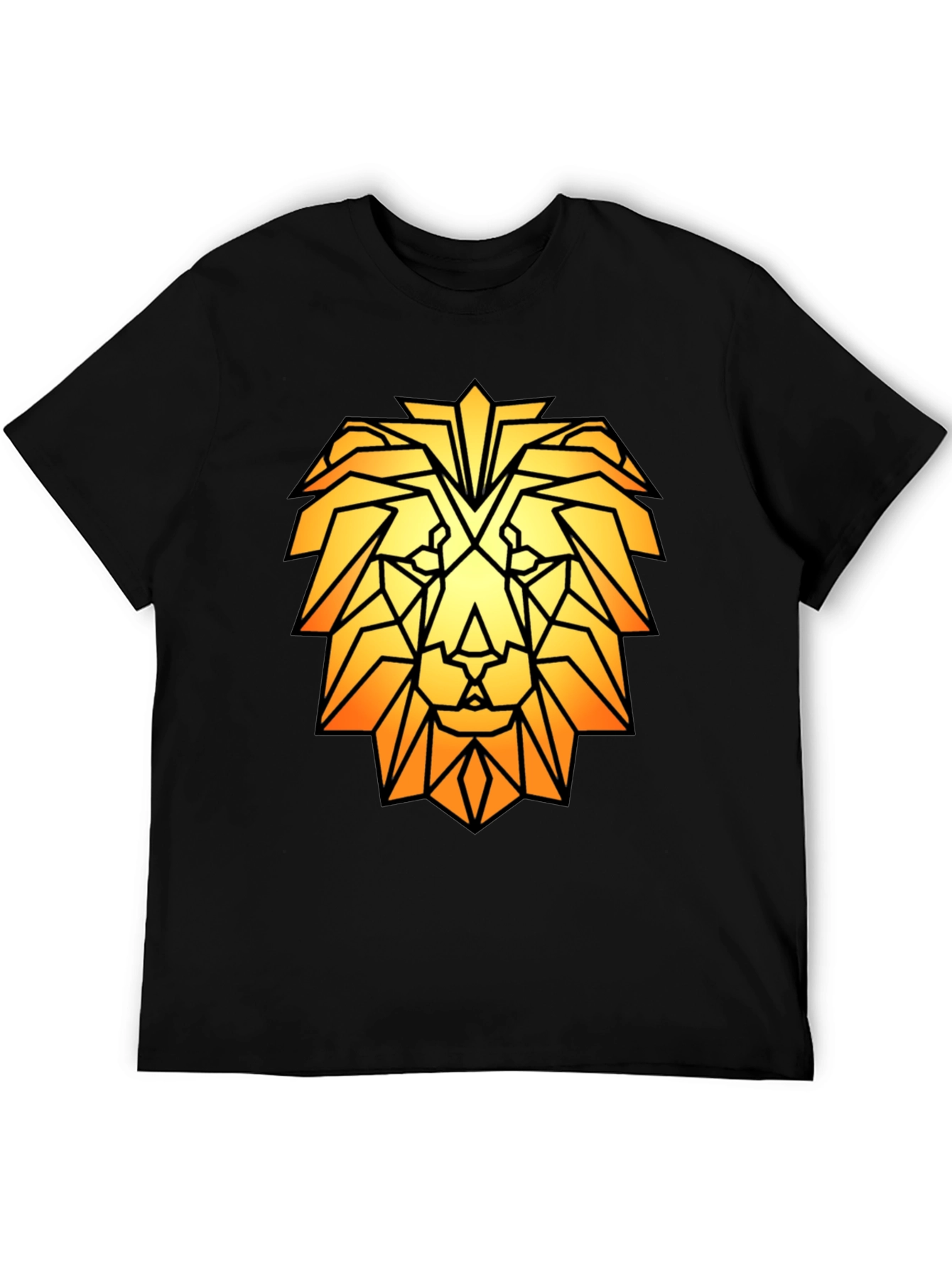 Geometric Lion Graphic Tee - Modern Style