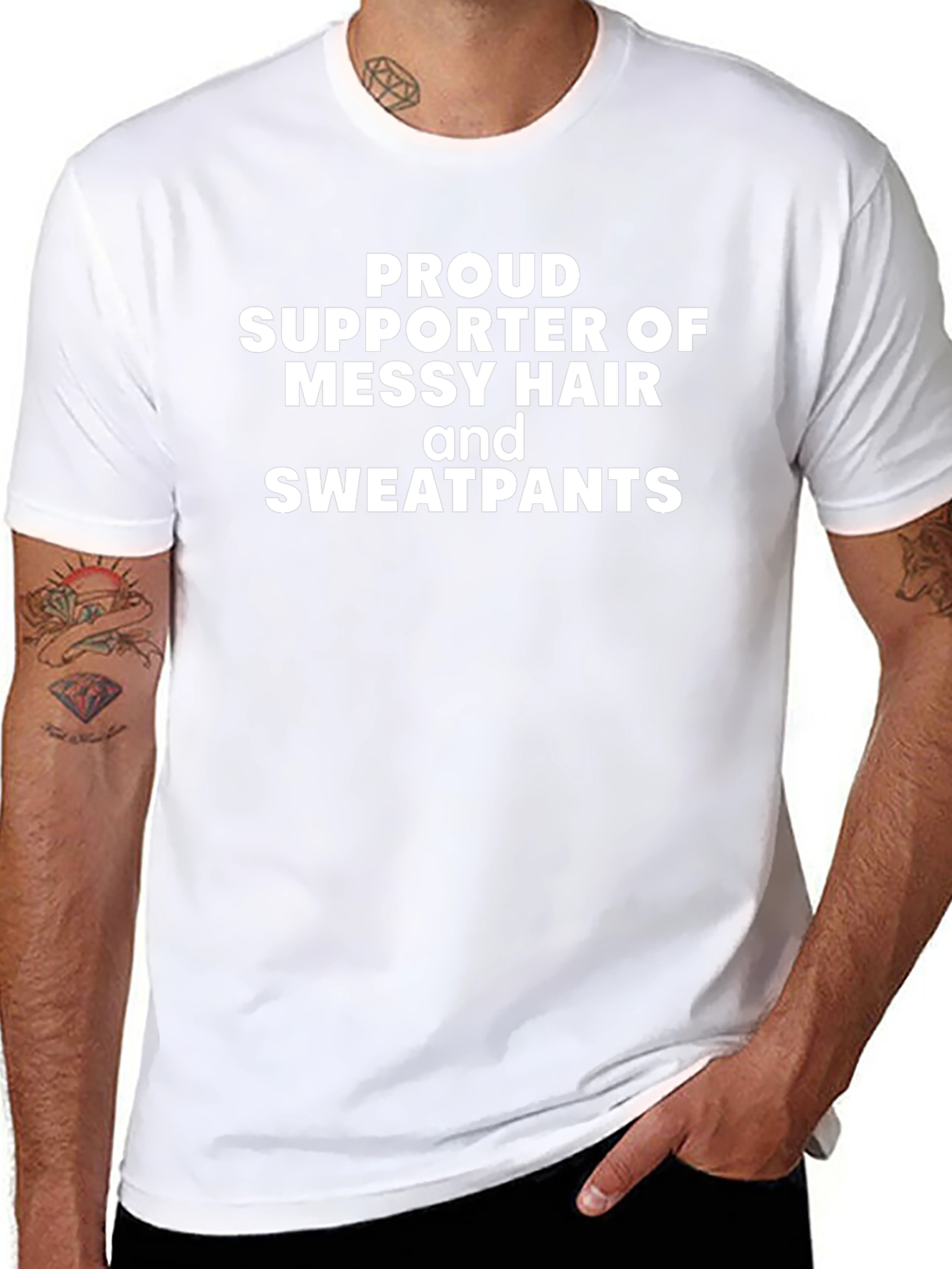 Proud Supporter T-Shirt - Messy Hair Sweatpants