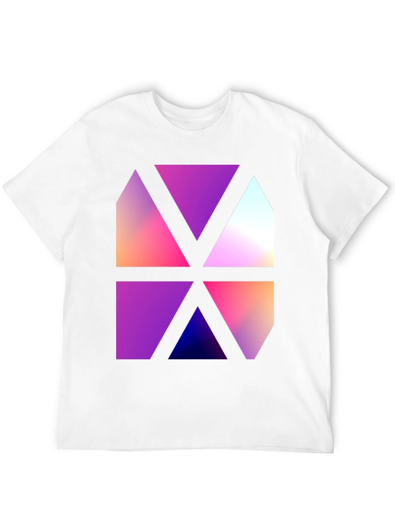 Abstract Geometric Triangle Graphic Black T-Shirt