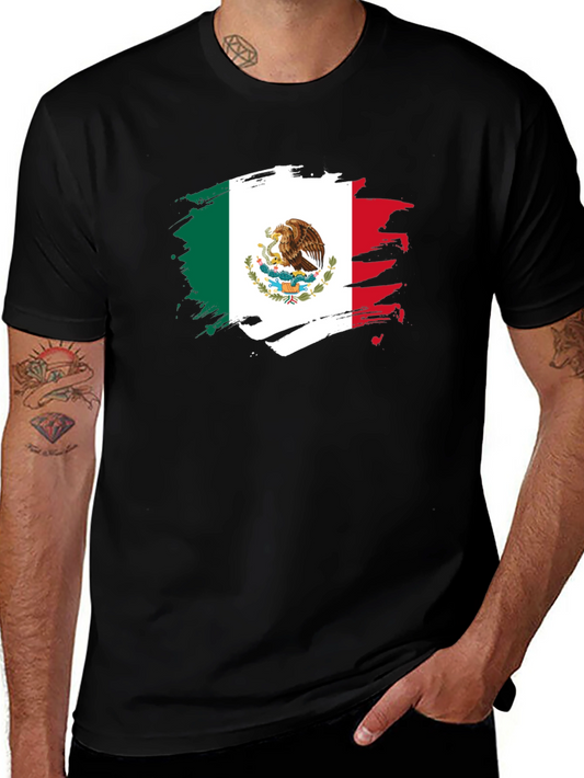Mexico Flag T-Shirt - Black Graphic Tee