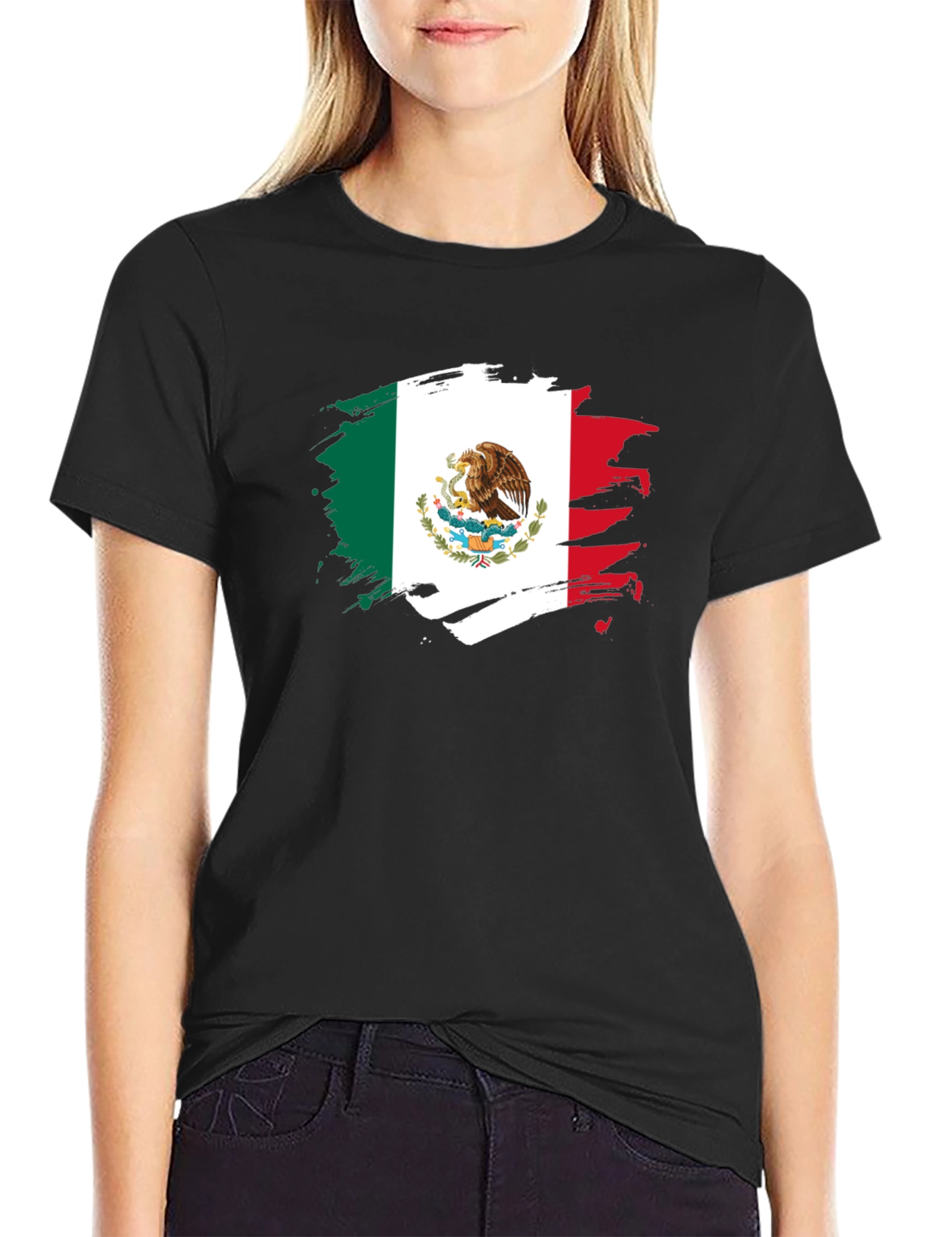 Mexico Flag T-Shirt - Black Graphic Tee