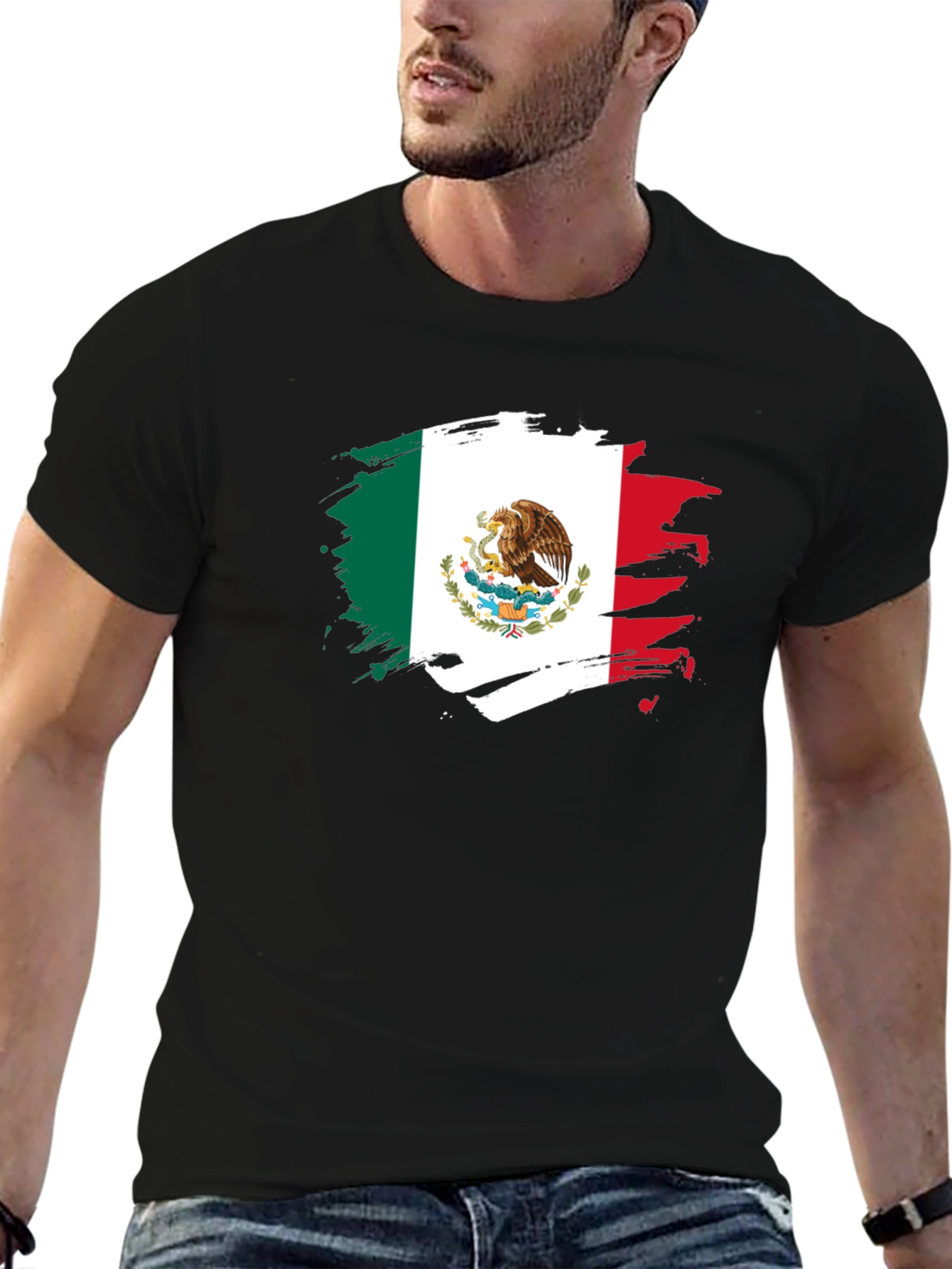 Mexico Flag T-Shirt - Black Graphic Tee