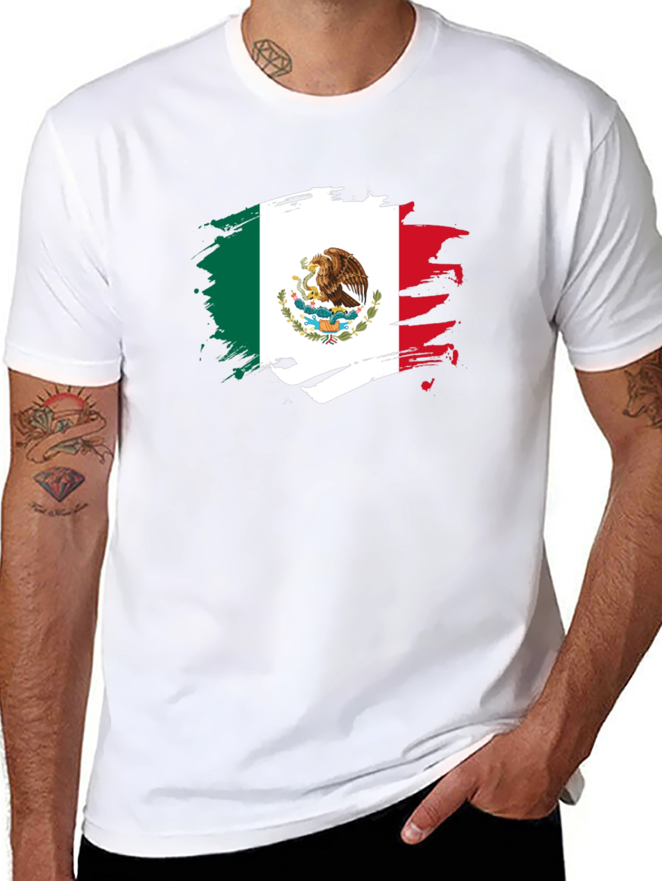 Mexico Flag T-Shirt - Black Graphic Tee