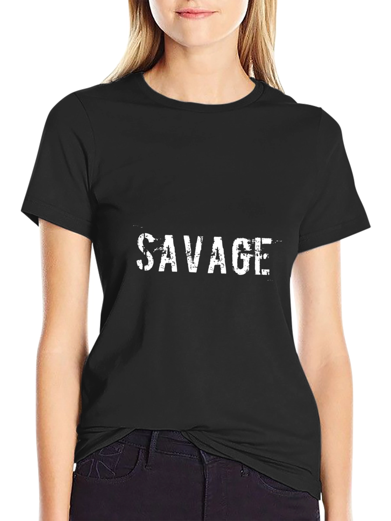 Savage Graphic Print Black T-Shirt
