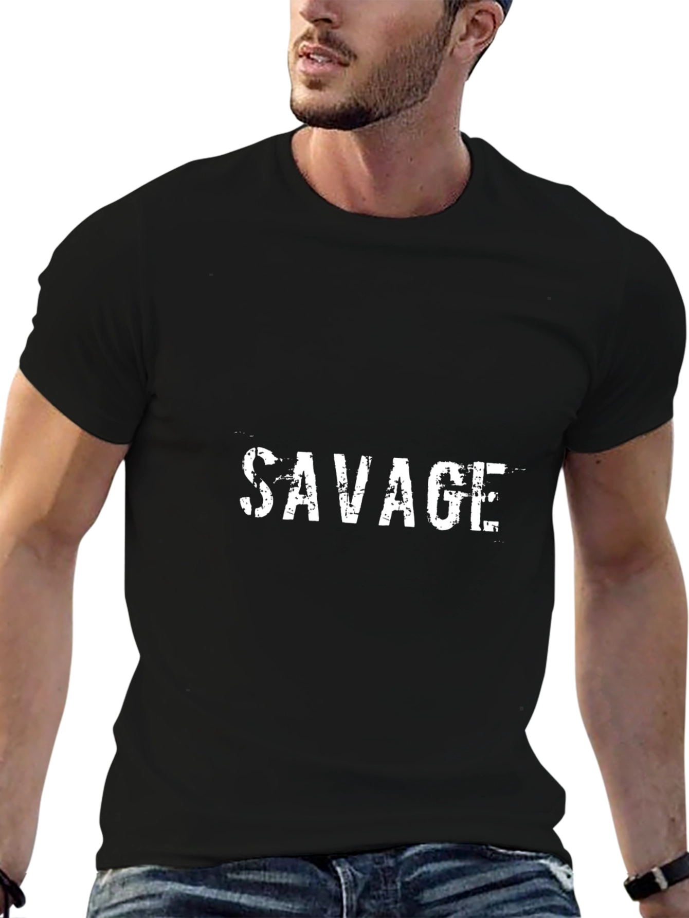 Savage Graphic Print Black T-Shirt
