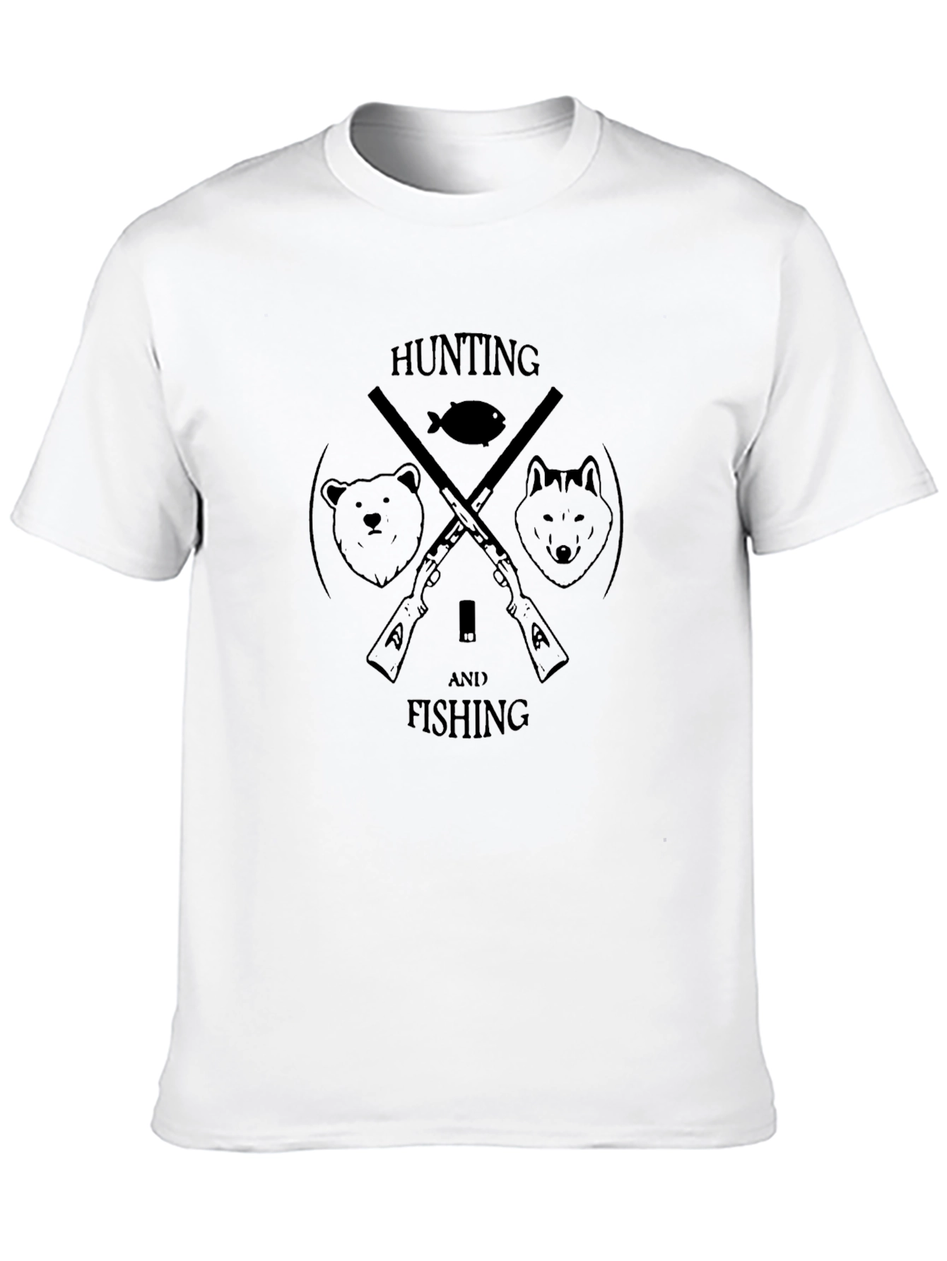 Hunting and Fishing Black Graphic Tee