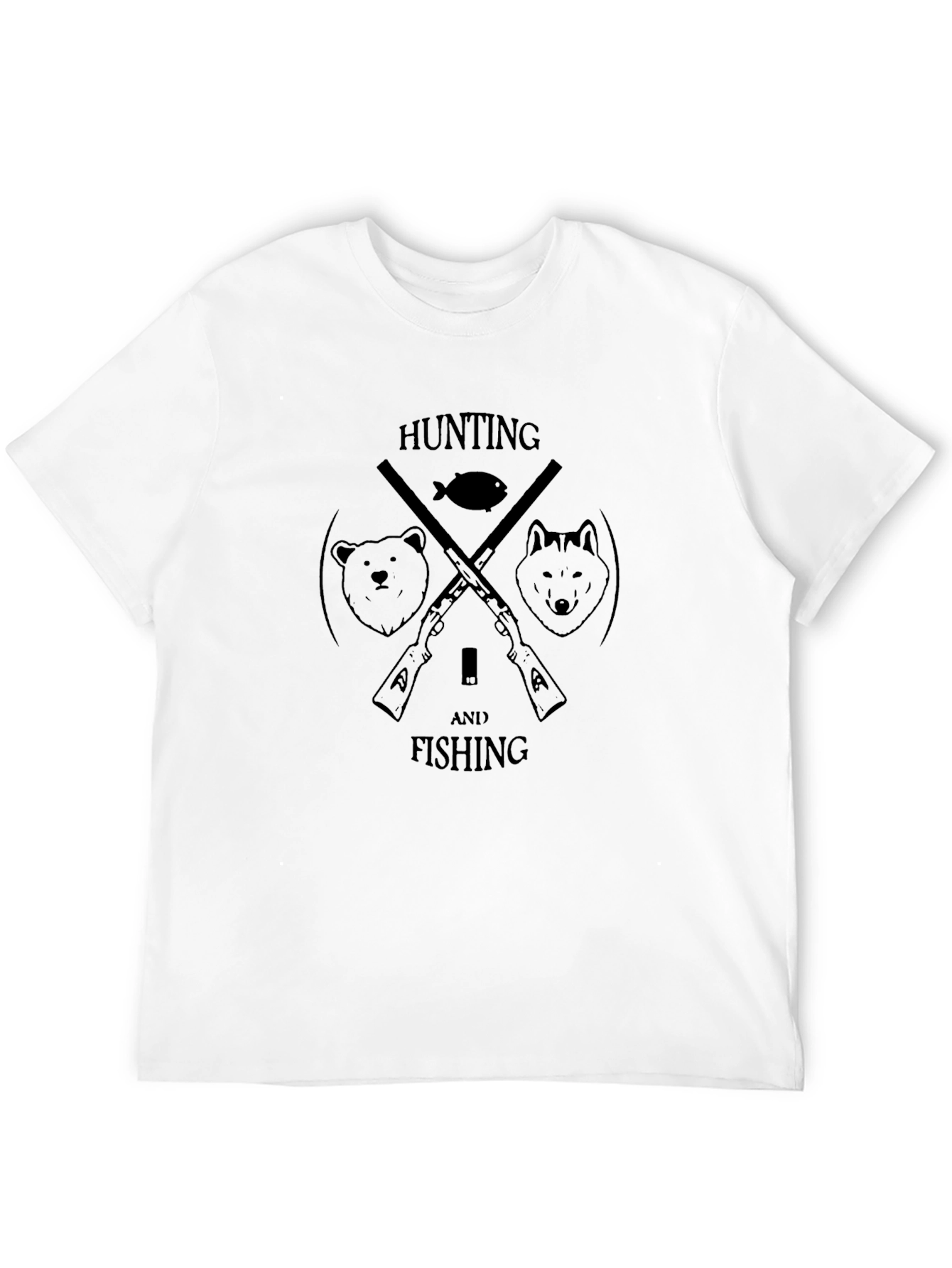 Hunting and Fishing Black Graphic Tee