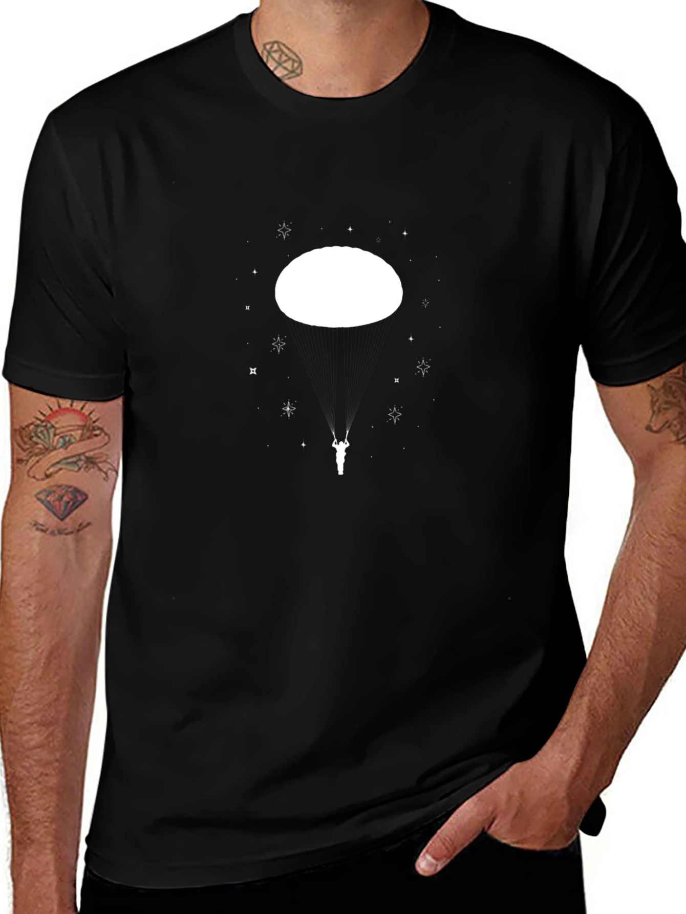 Cosmic Dream T-Shirt - Black Cotton Blend Graphic Tee