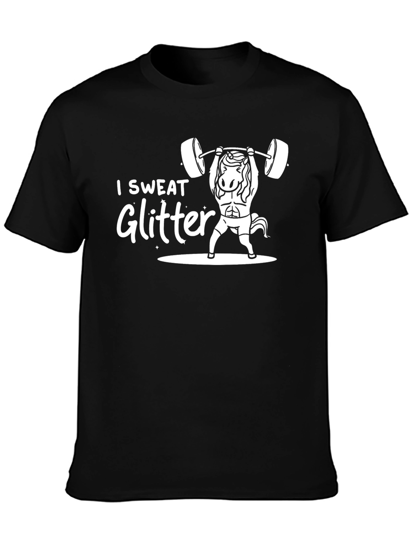 I Sweat Glitter Unicorn Gym T-Shirt