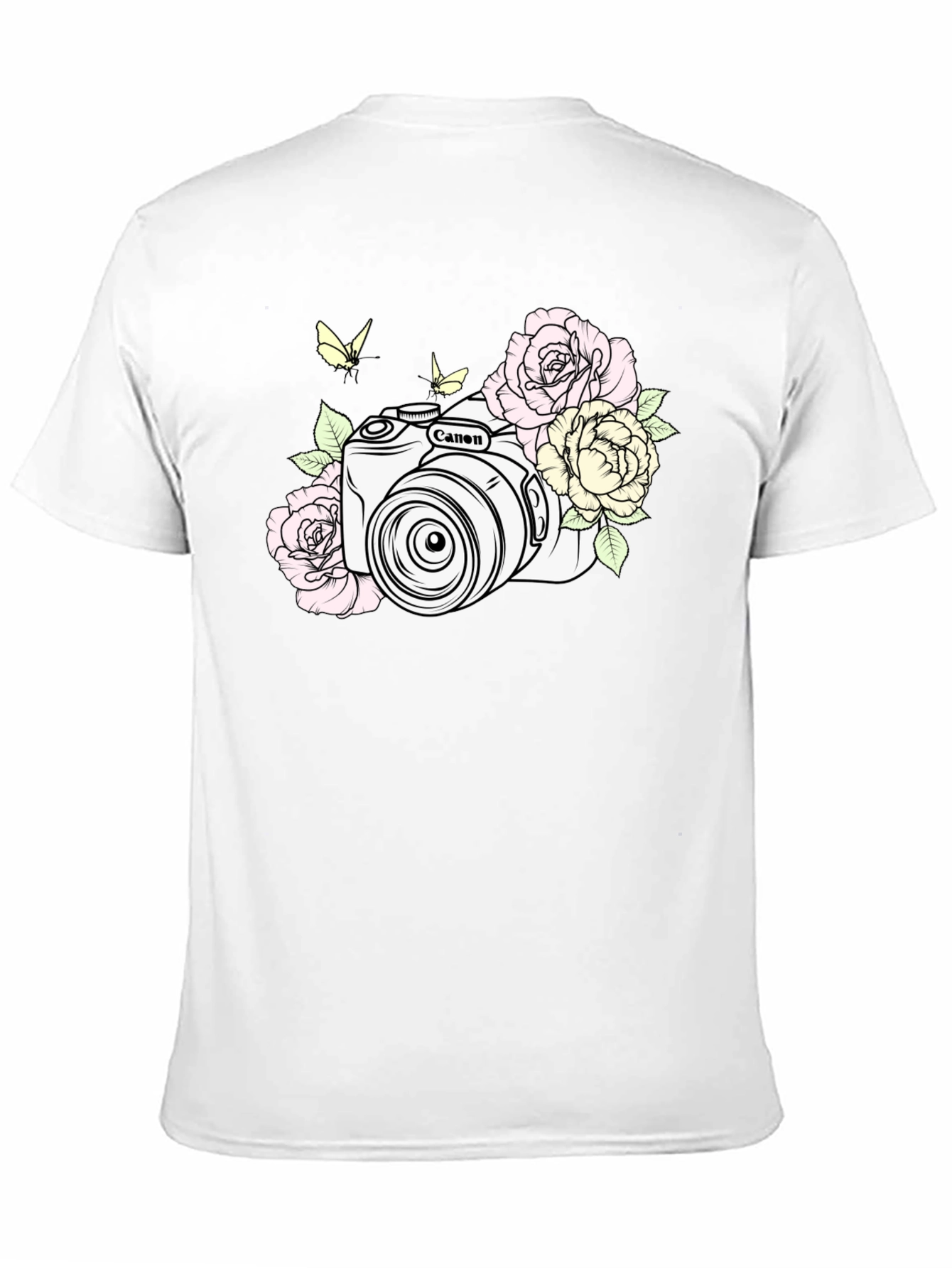 Camera & Roses Black Graphic Tee
