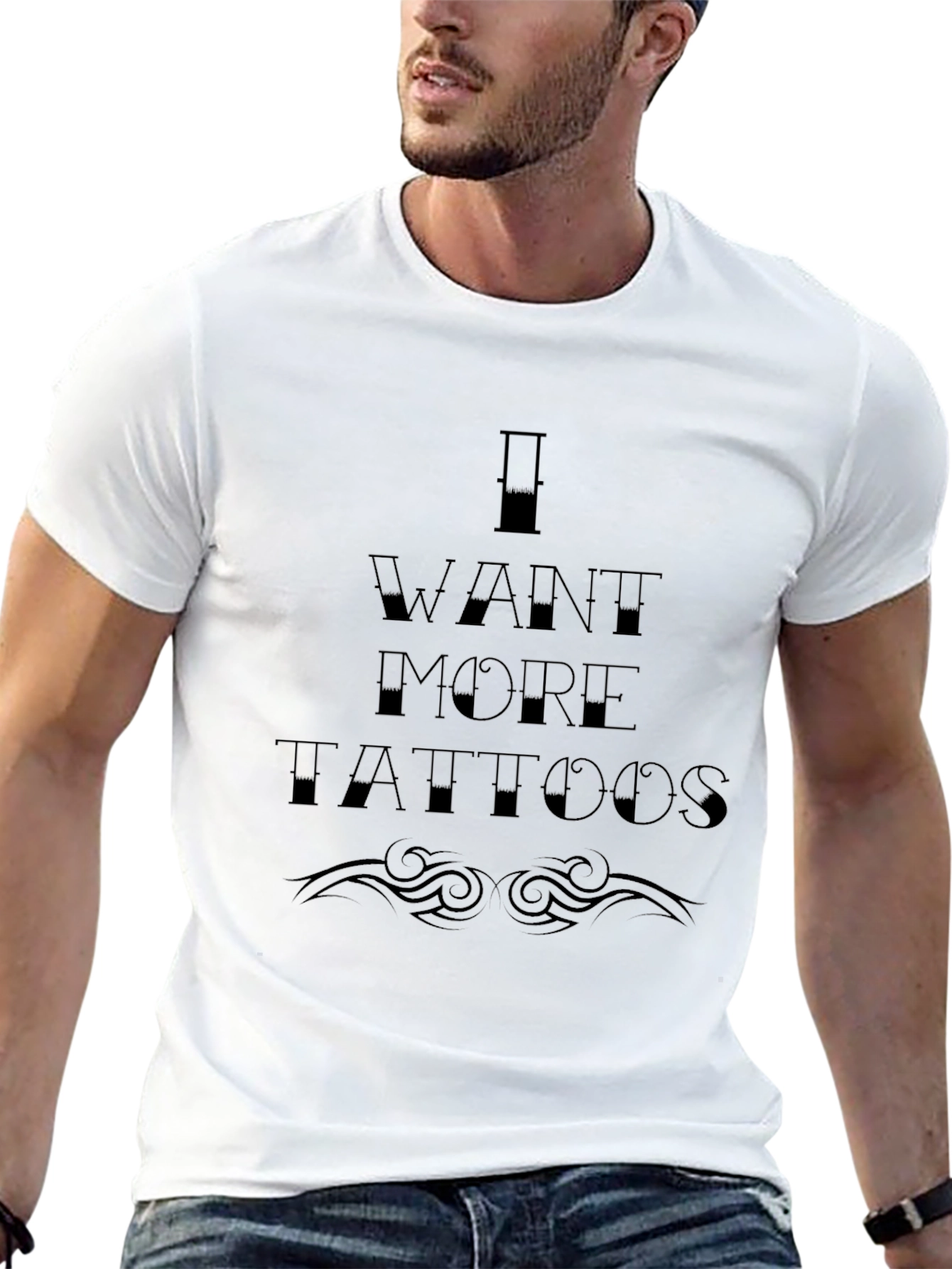 I Want More Tattoos Graphic T-Shirt - Black