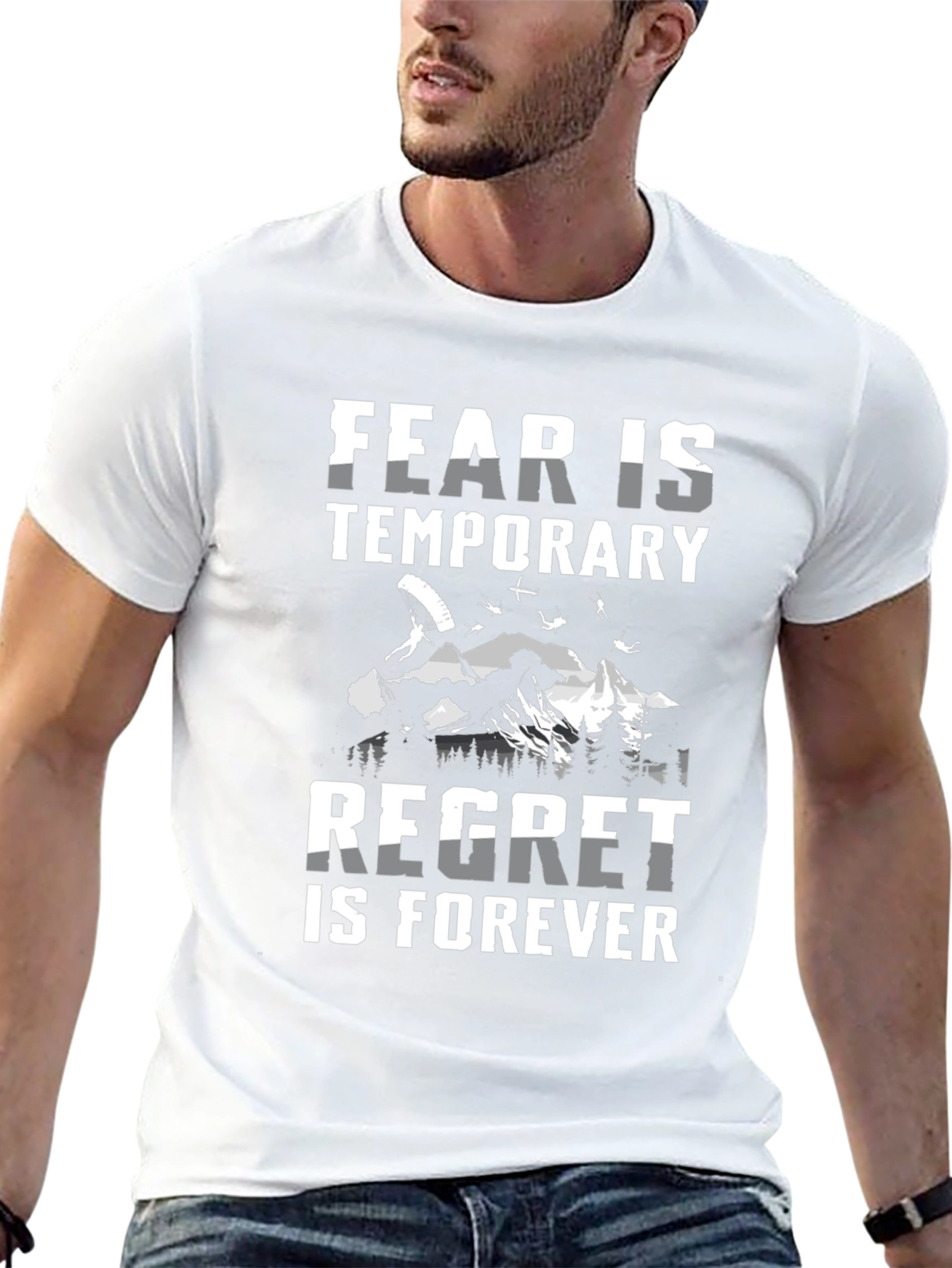 Fear is Temporary T-Shirt - Skydiving Adventure Tee