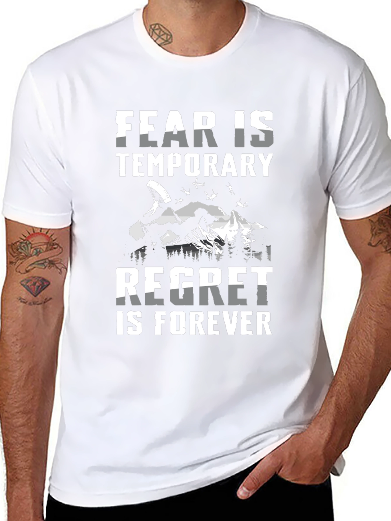 Fear is Temporary T-Shirt - Skydiving Adventure Tee