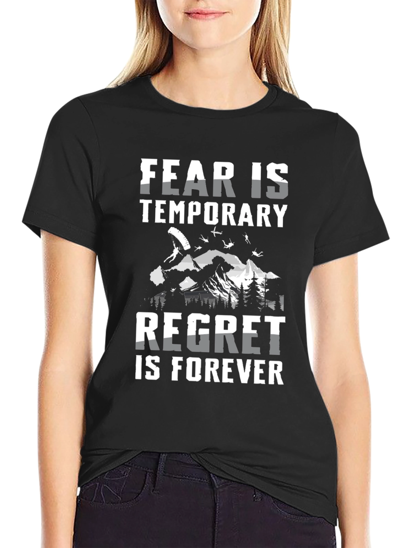 Fear is Temporary T-Shirt - Skydiving Adventure Tee