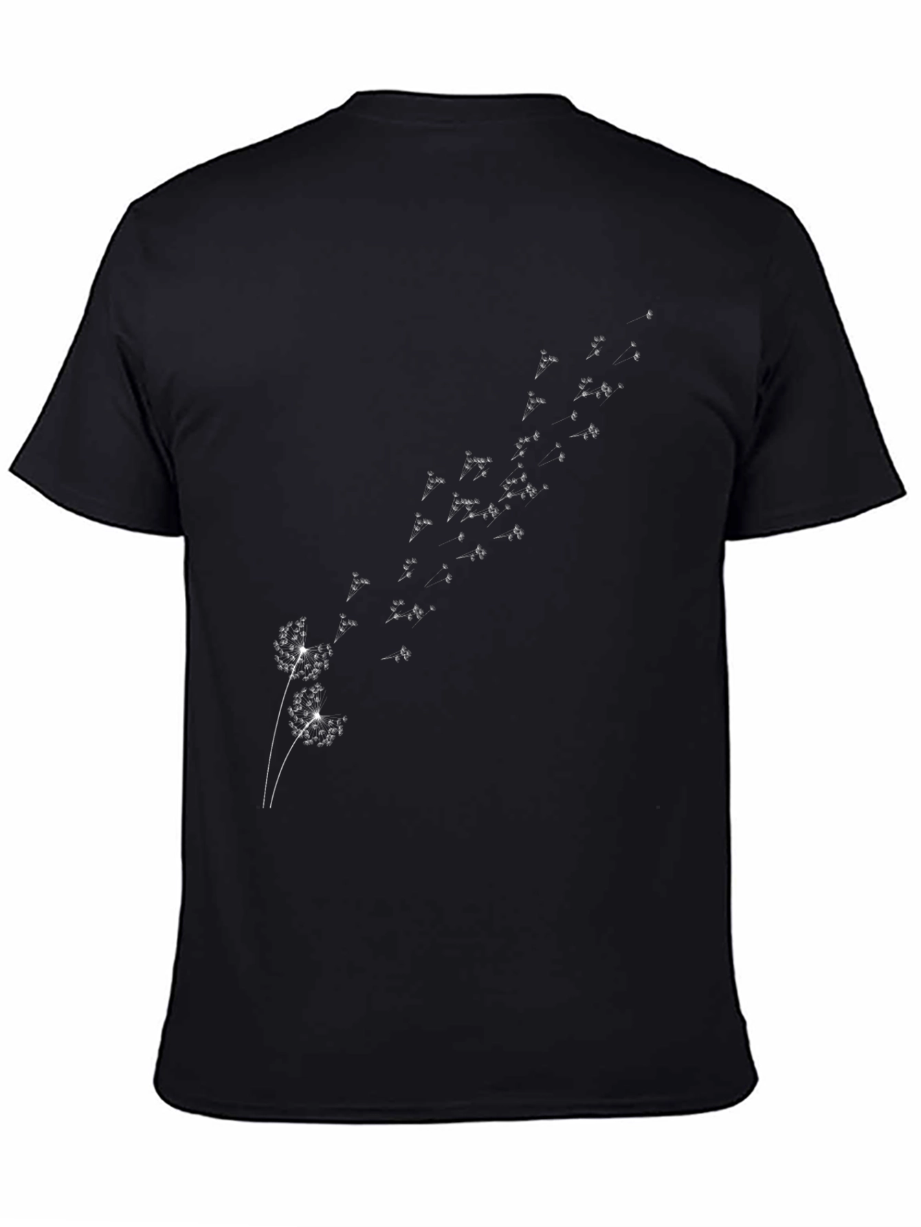 Dandelion Print Black T-Shirt
