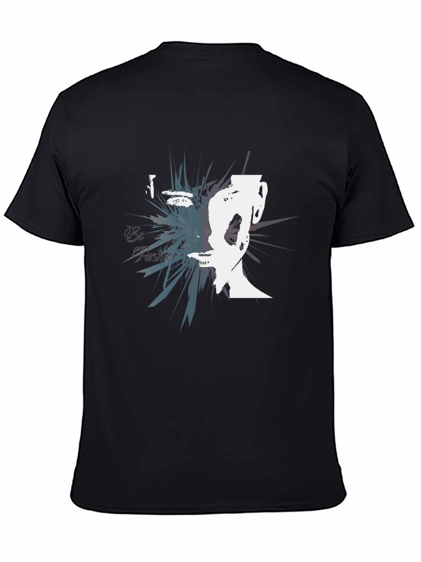 Abstract Face Graphic Black T-Shirt
