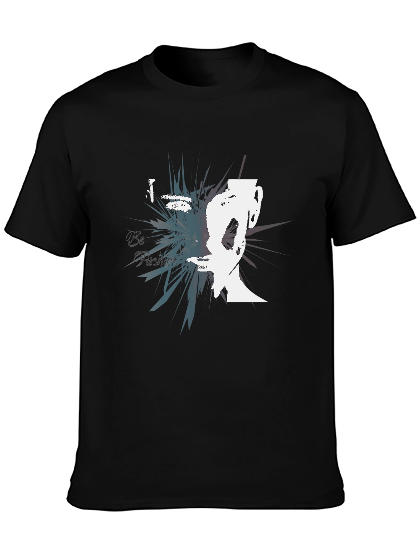 Abstract Face Graphic Black T-Shirt