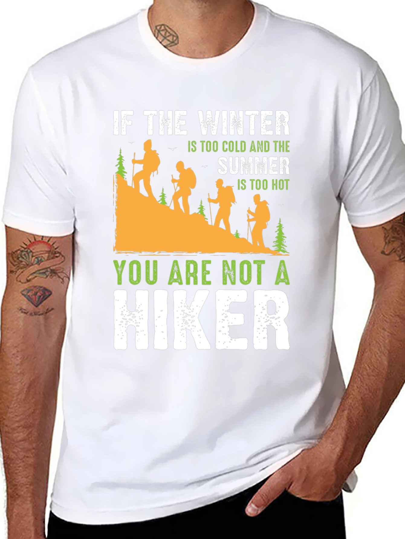 Humorous Hiking T-Shirt: Winter Cold Summer Hot