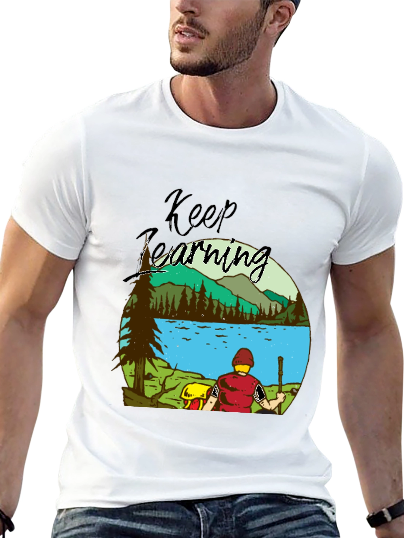 Keep Learning Nature Scene Graphic T-Shirt