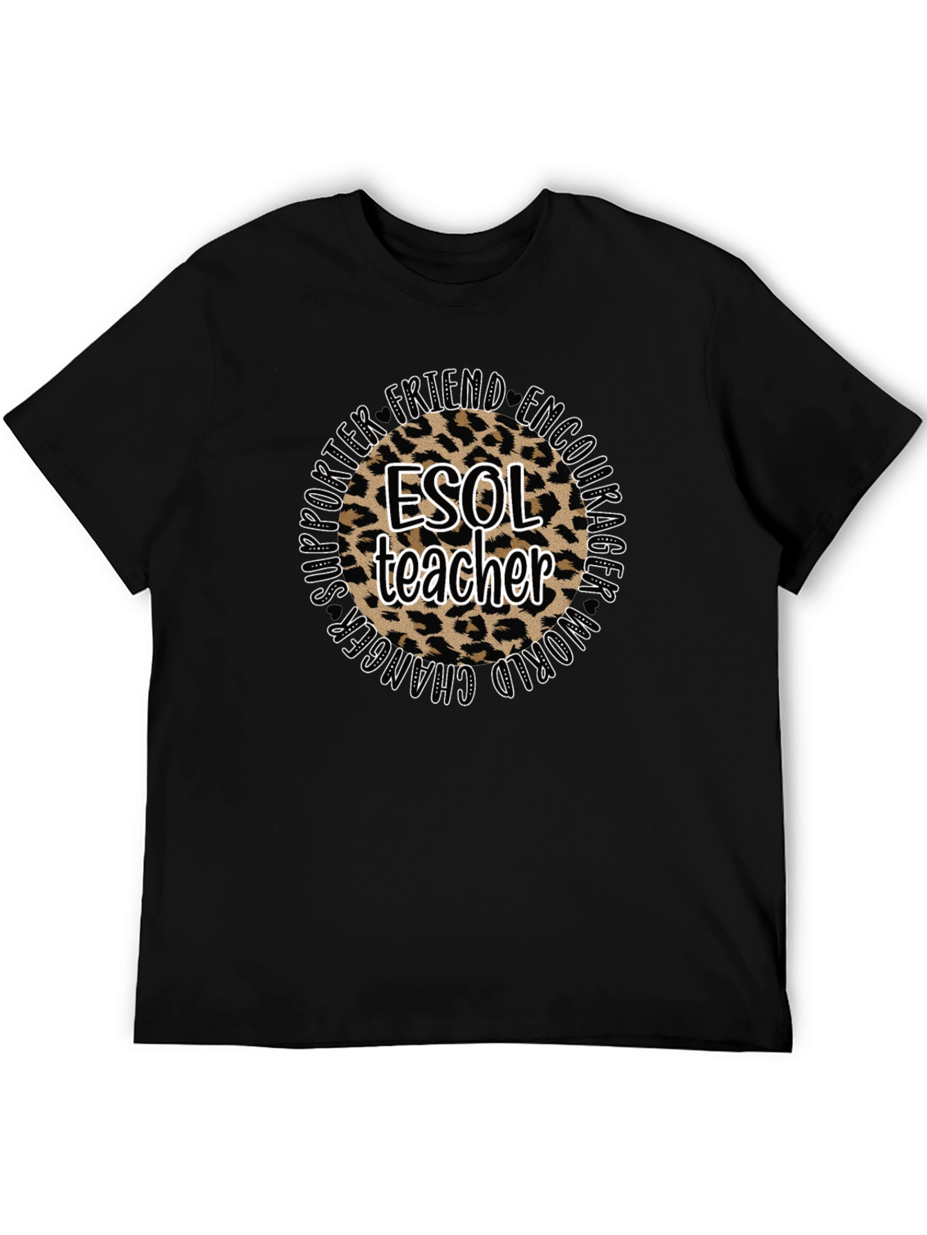 ESOL Teacher Leopard Print Graphic Tee