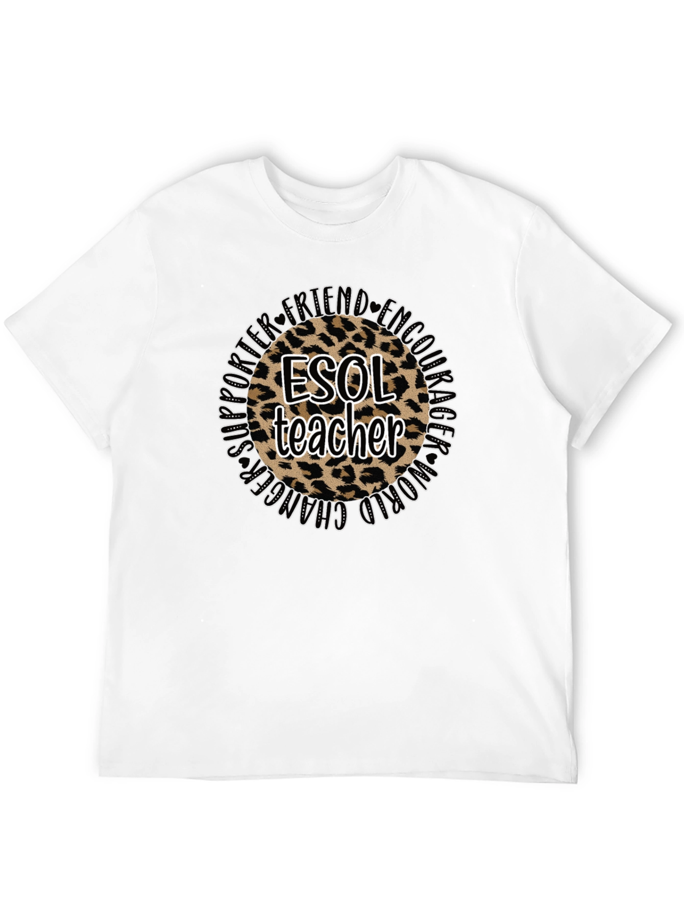 ESOL Teacher Leopard Print Graphic Tee