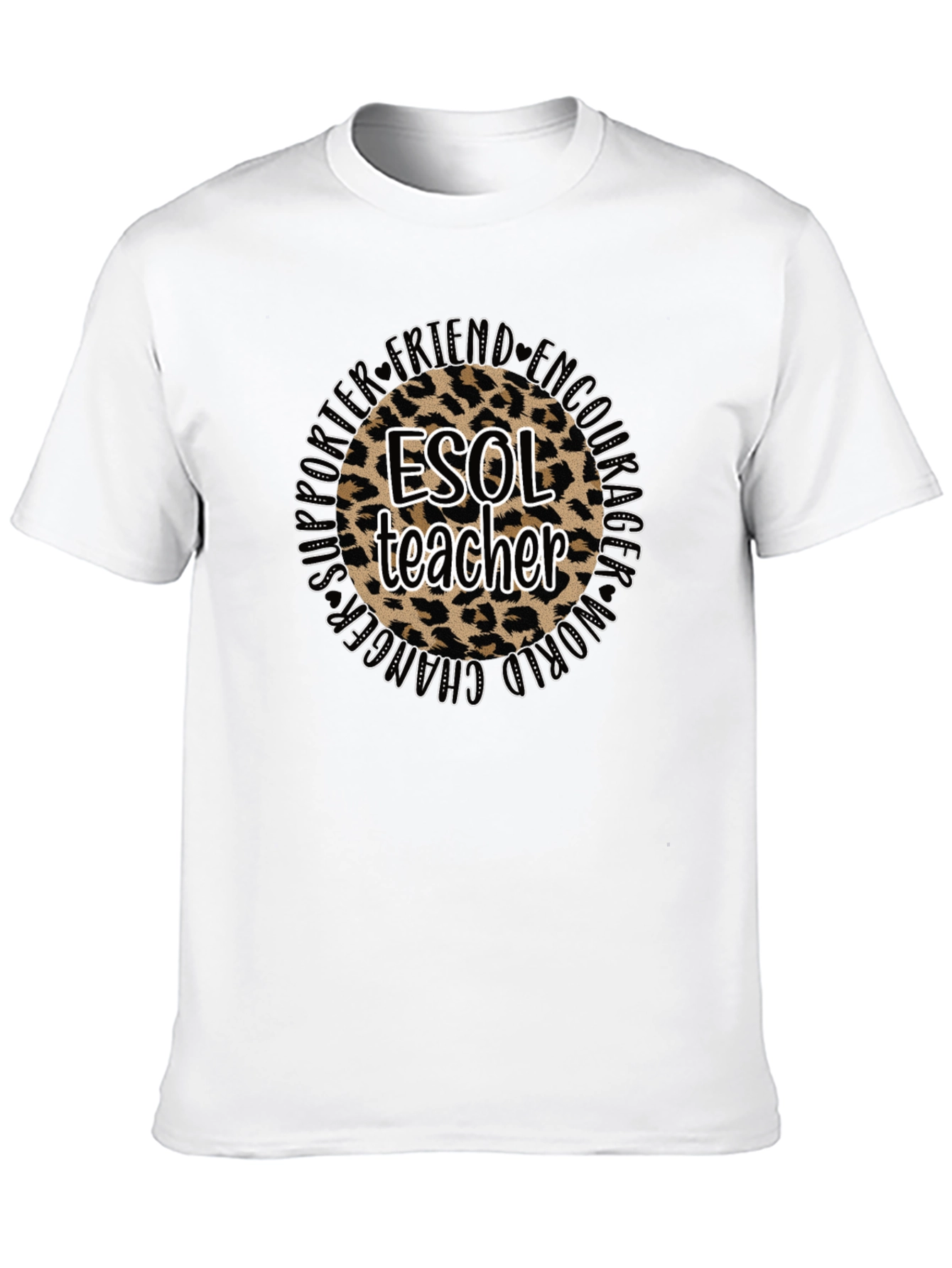 ESOL Teacher Leopard Print Graphic Tee