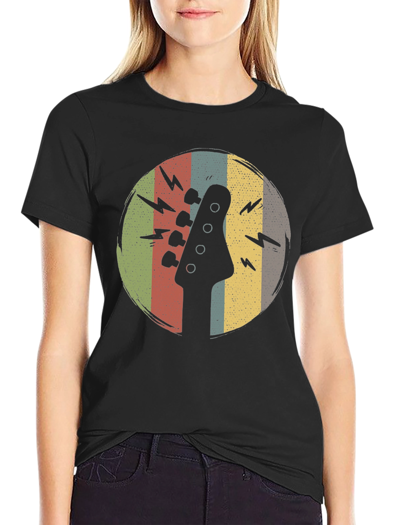 Retro Guitar Headstock Graphic T-Shirt