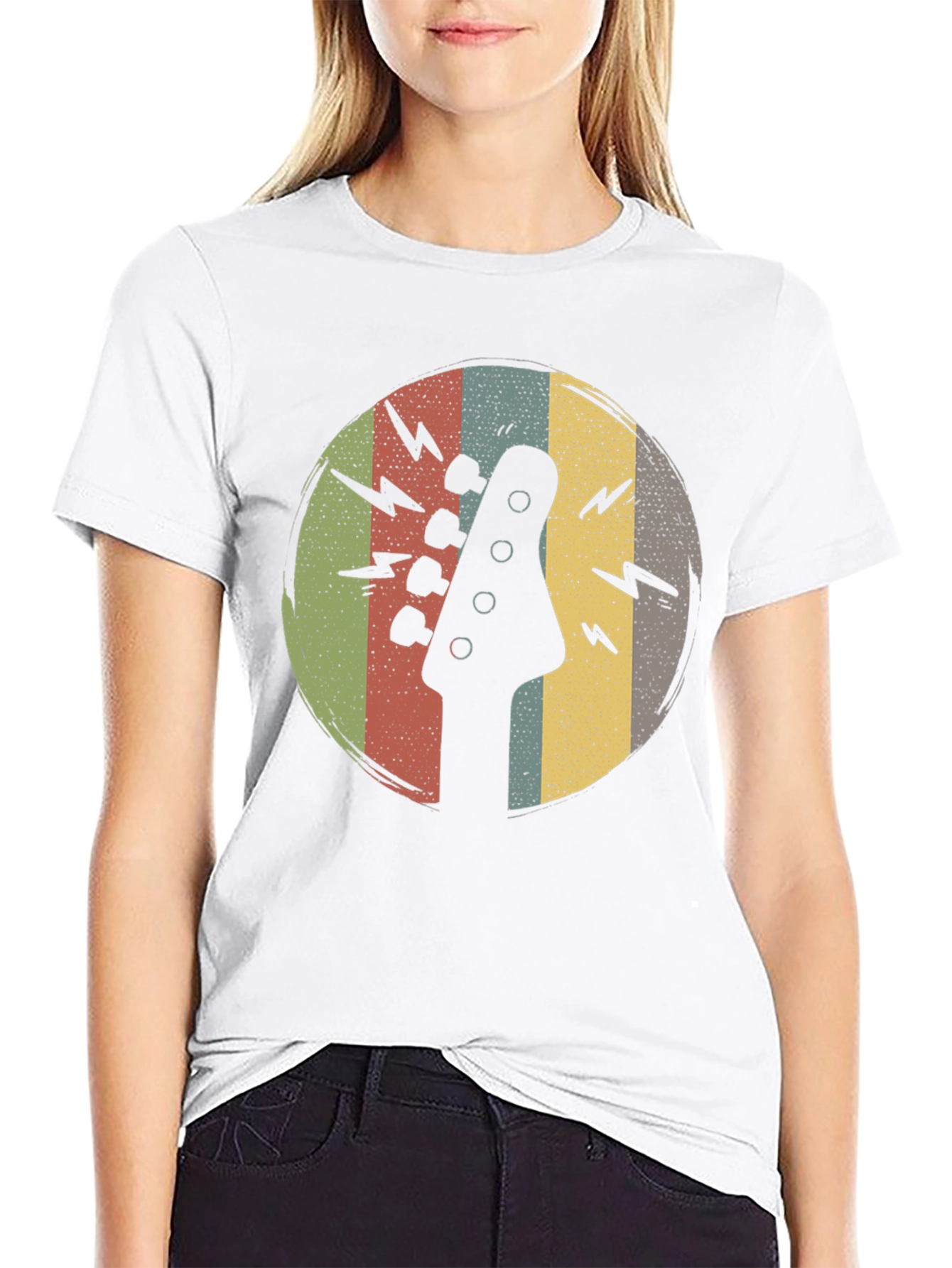 Retro Guitar Headstock Graphic T-Shirt