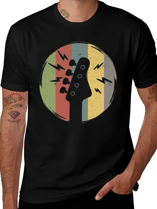 Retro Guitar Headstock Graphic T-Shirt