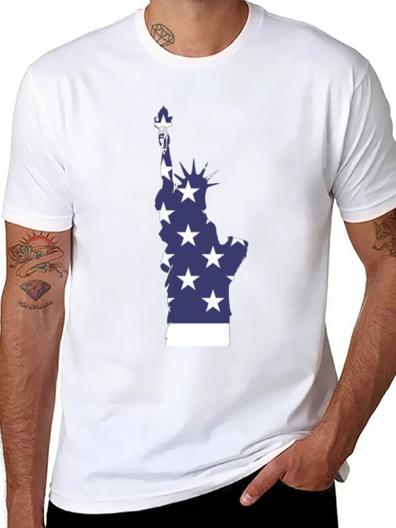 Statue of Liberty Patriotic Graphic T-Shirt