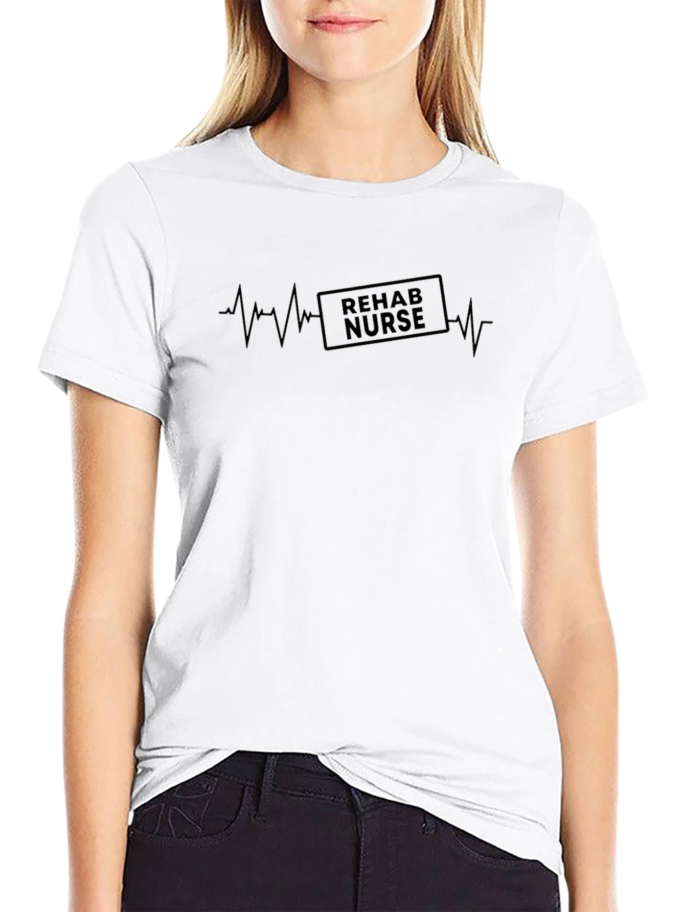 Rehab Nurse Heartbeat T-Shirt - Medical Profession Tee
