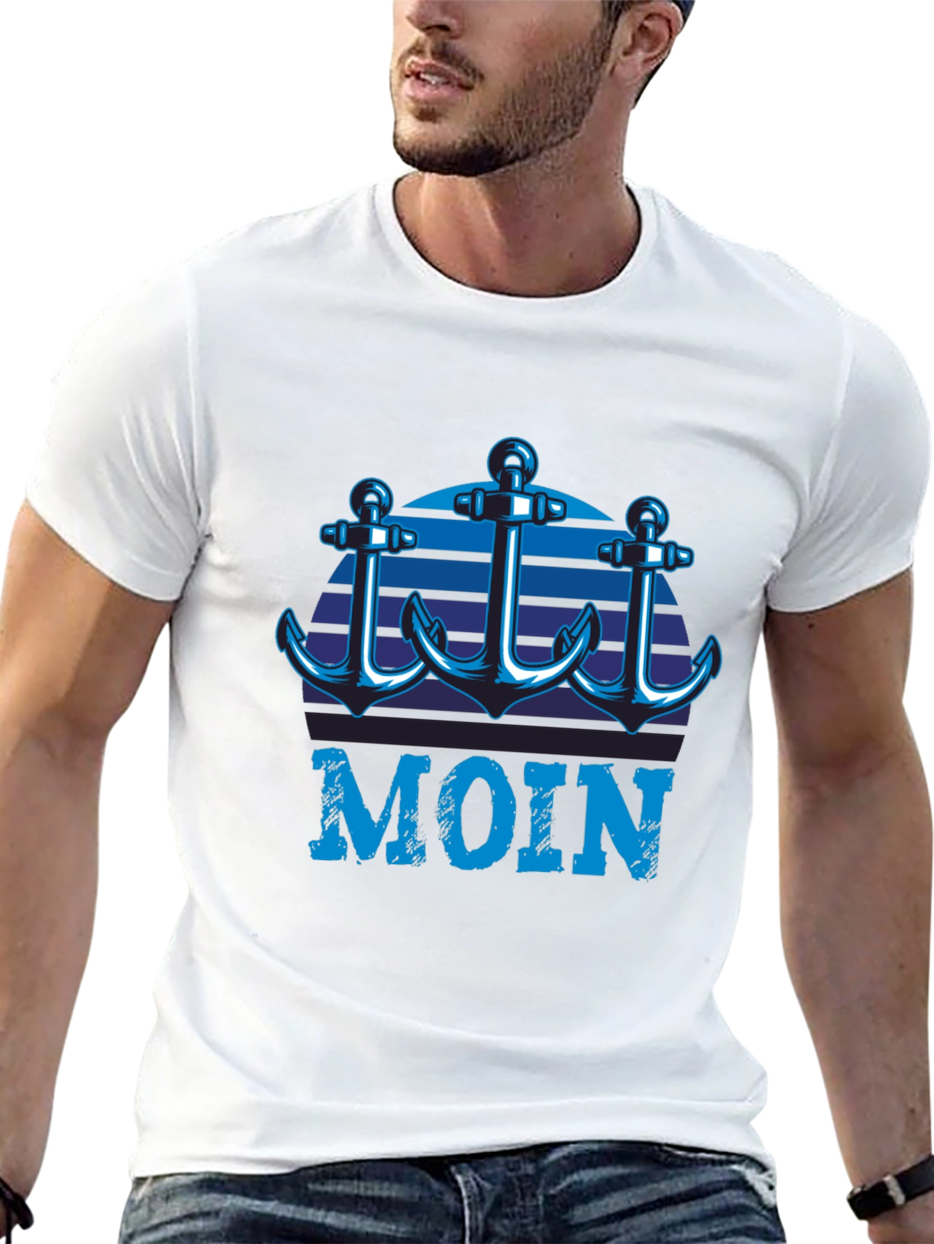 Moin Anchor Graphic Tee - Nautical Style Shirt