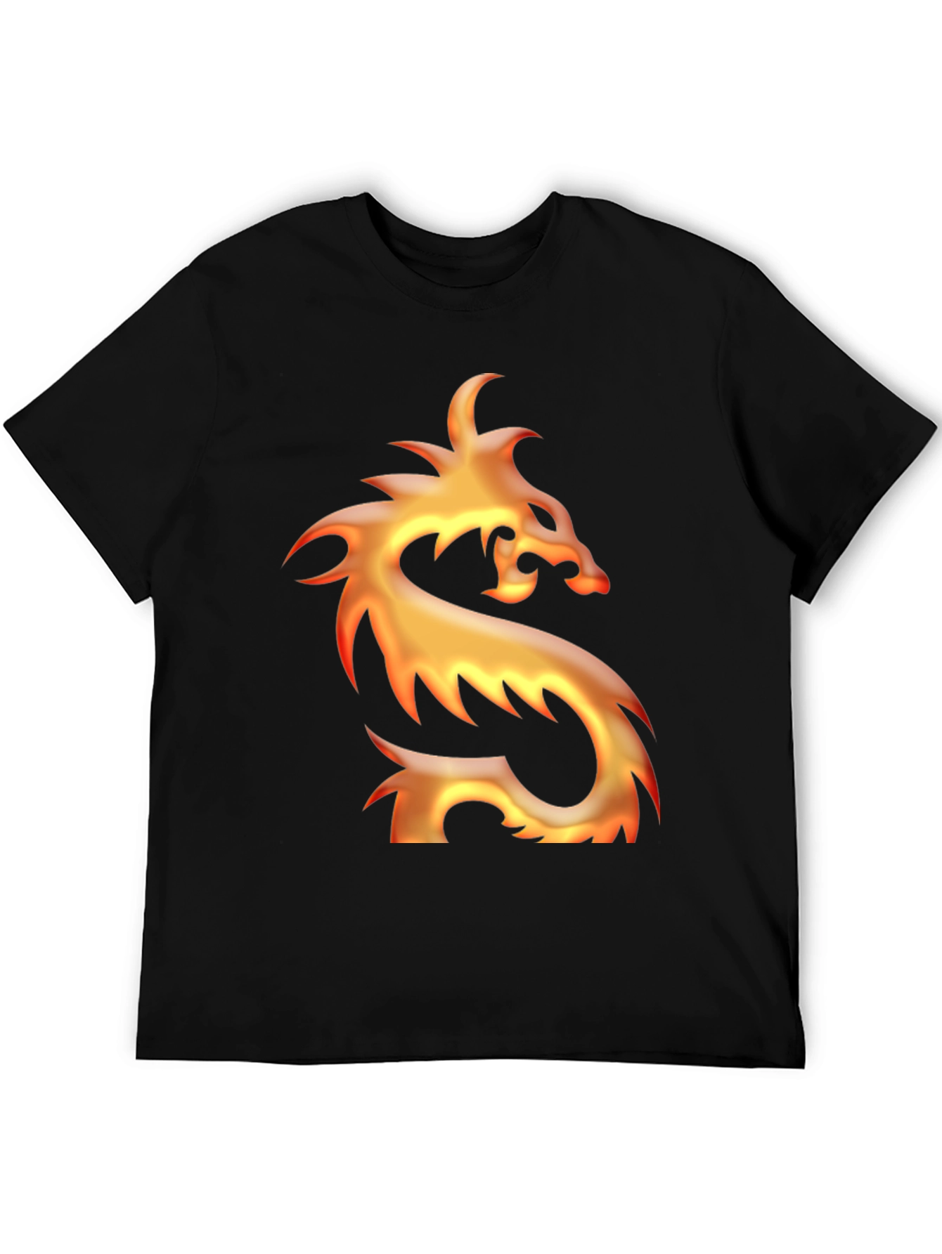 Fiery Dragon Graphic Black T-Shirt