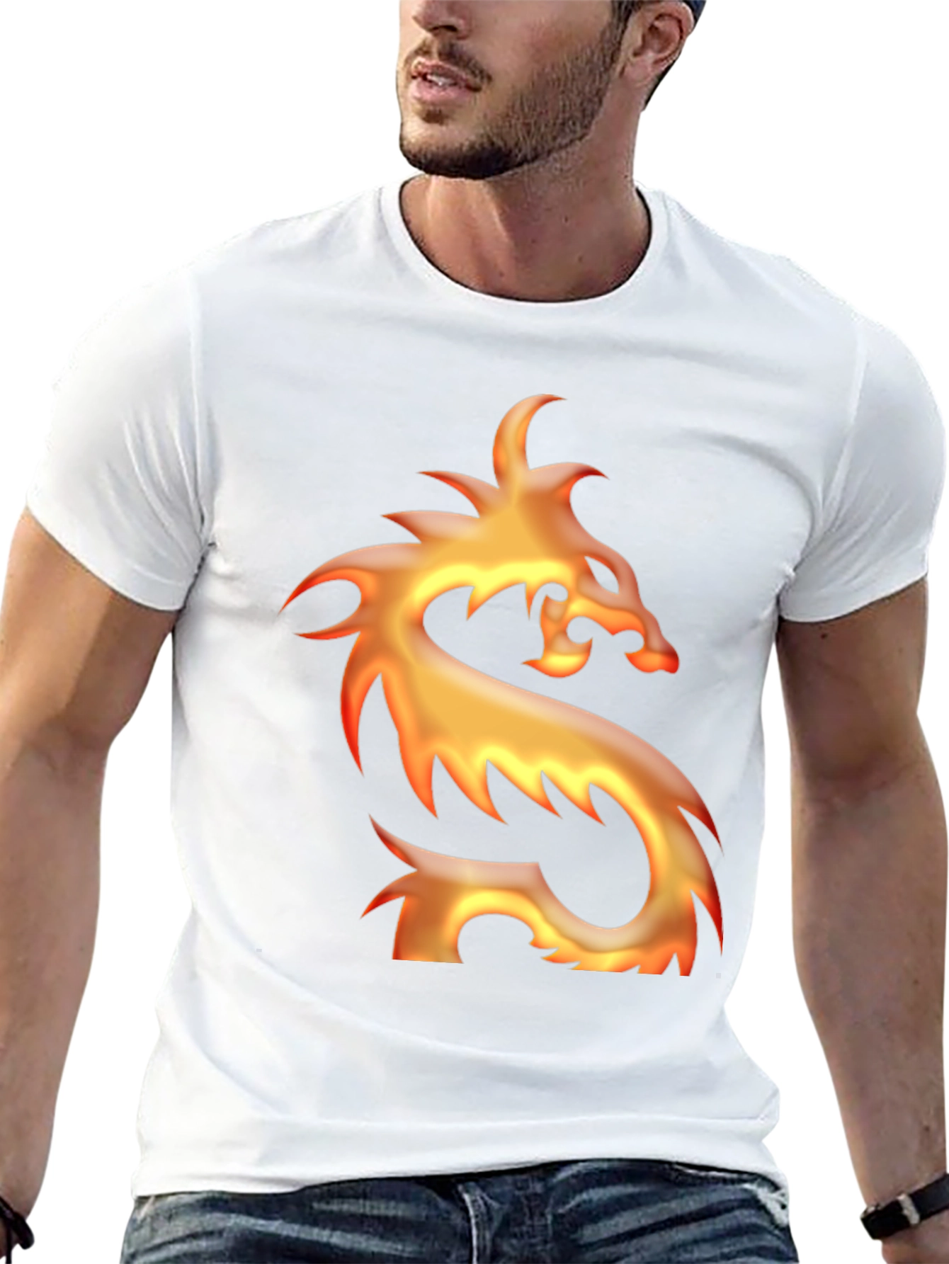 Fiery Dragon Graphic Black T-Shirt