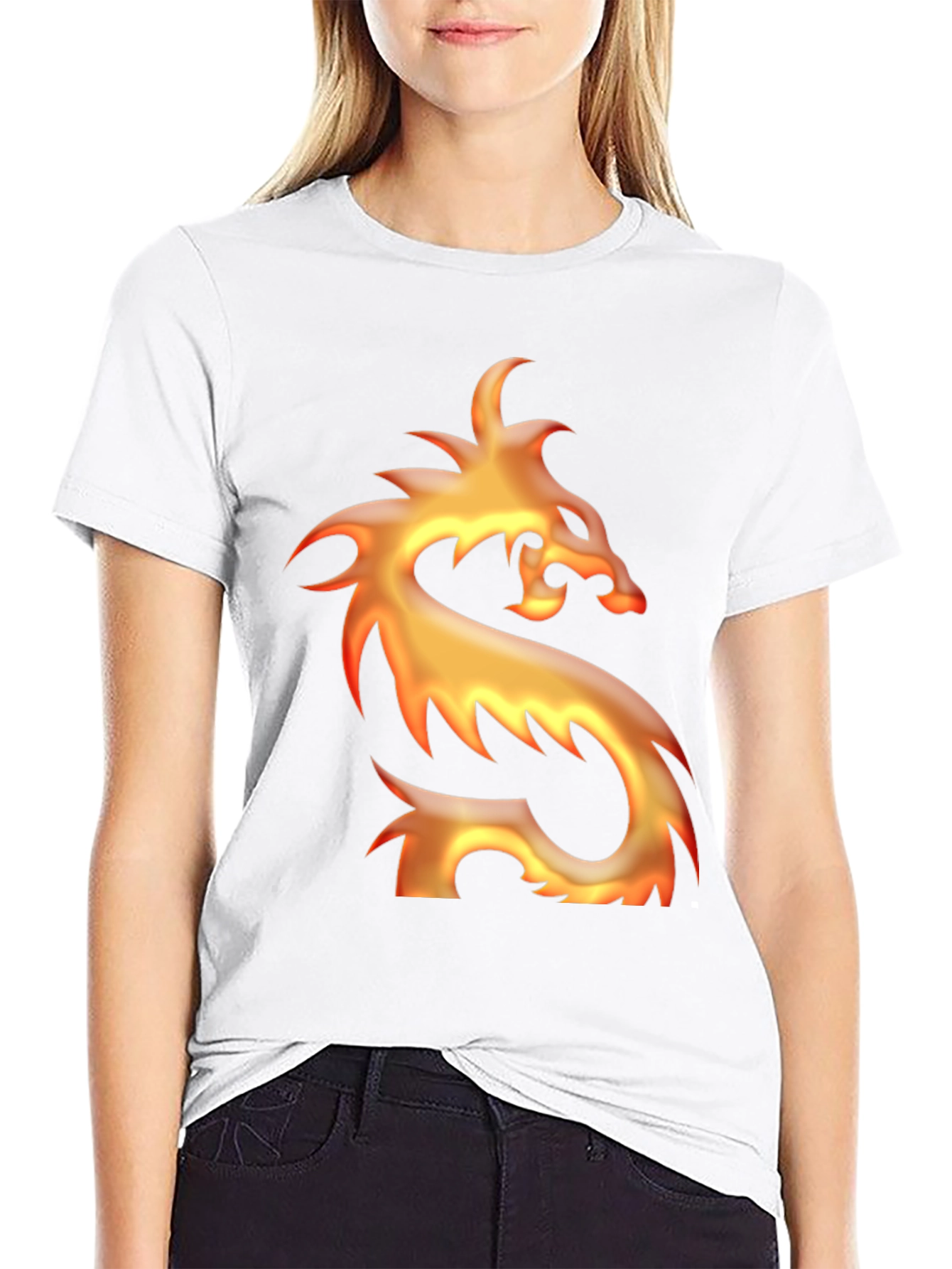 Fiery Dragon Graphic Black T-Shirt