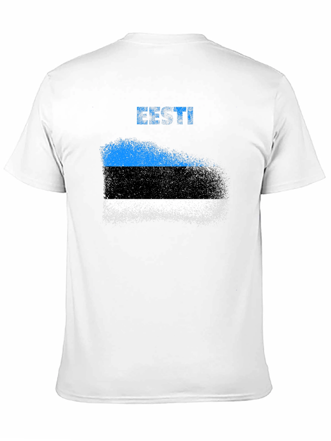 Estonia Flag Grunge T-Shirt - Black