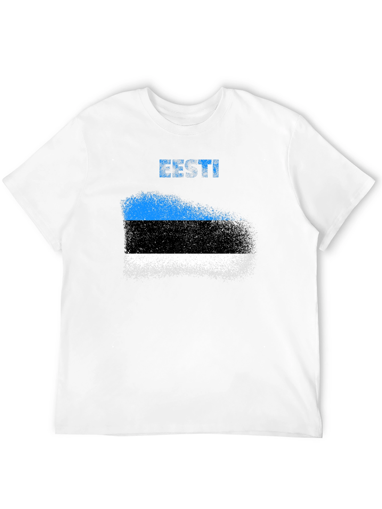 Estonia Flag Grunge T-Shirt - Black