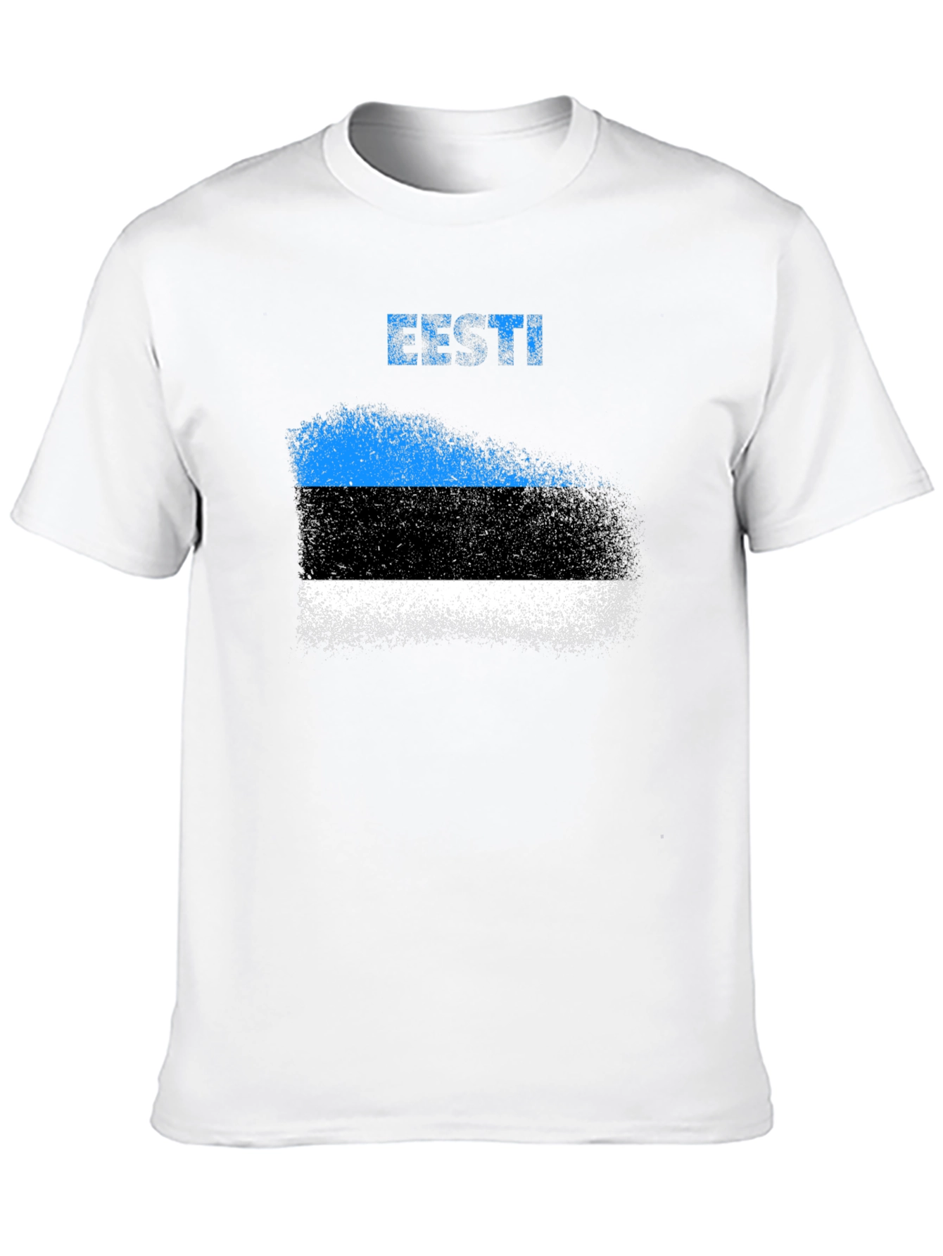 Estonia Flag Grunge T-Shirt - Black